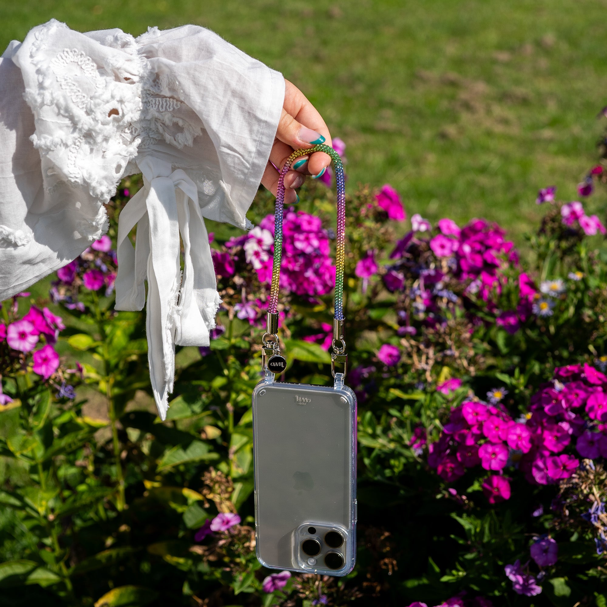 xoxo Wildhearts - iPhone 13 Pro Max - Rainbow Diamonds Transparant Cord Case