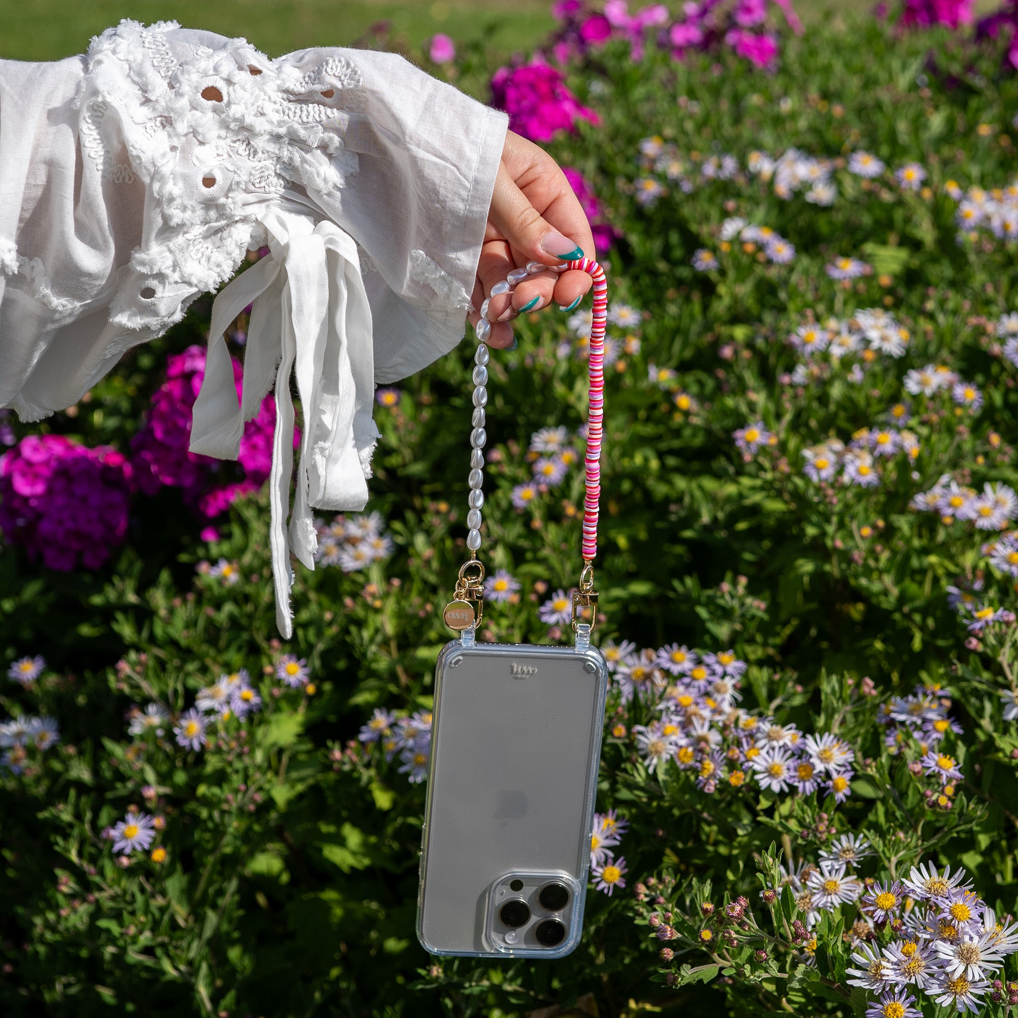 xoxo Wildhearts - iPhone 14 Plus - Island Girl Transparant Cord Case - Short Cord