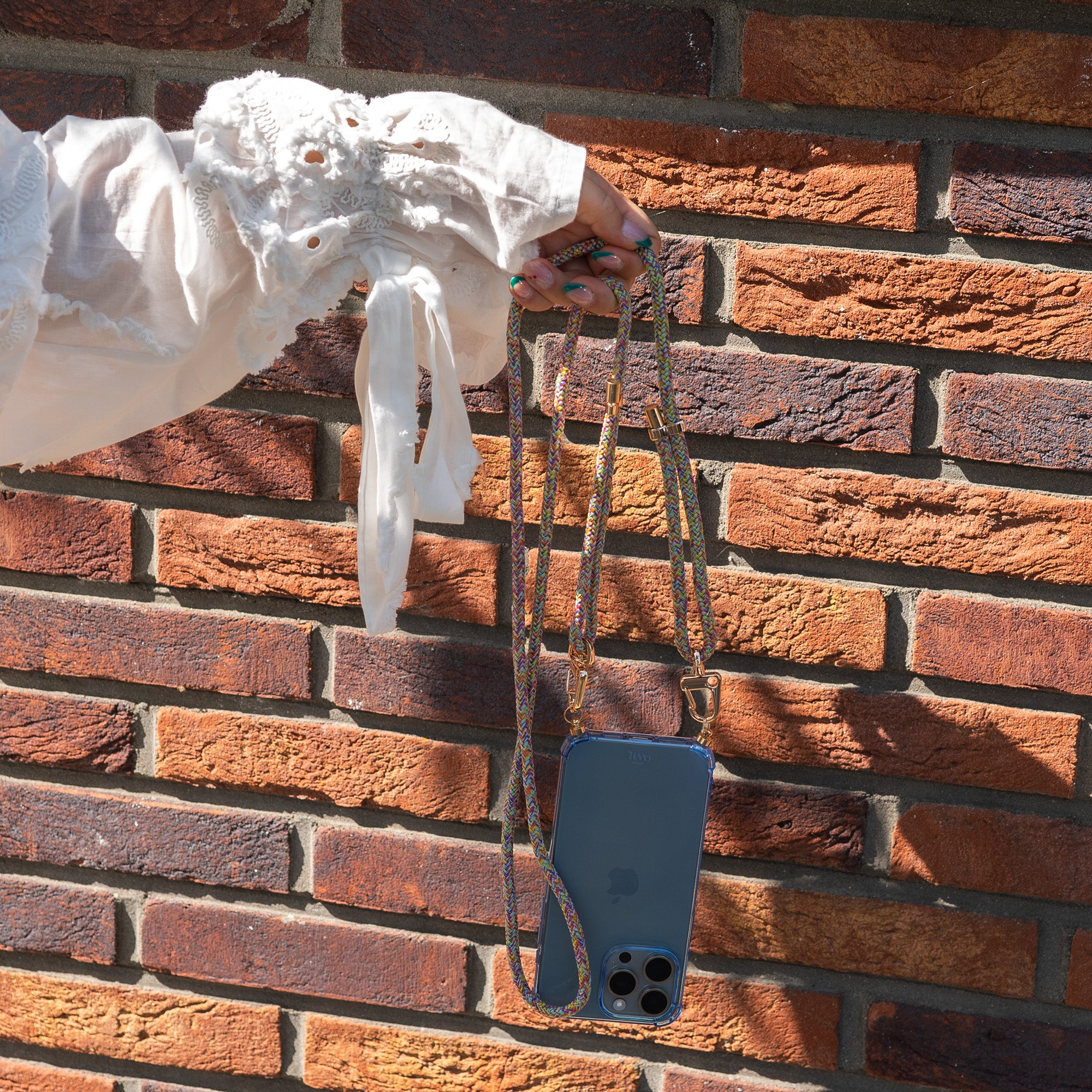 xoxo Wildhearts - iPhone 13 - Rainbow Vibes Cord Case Blue