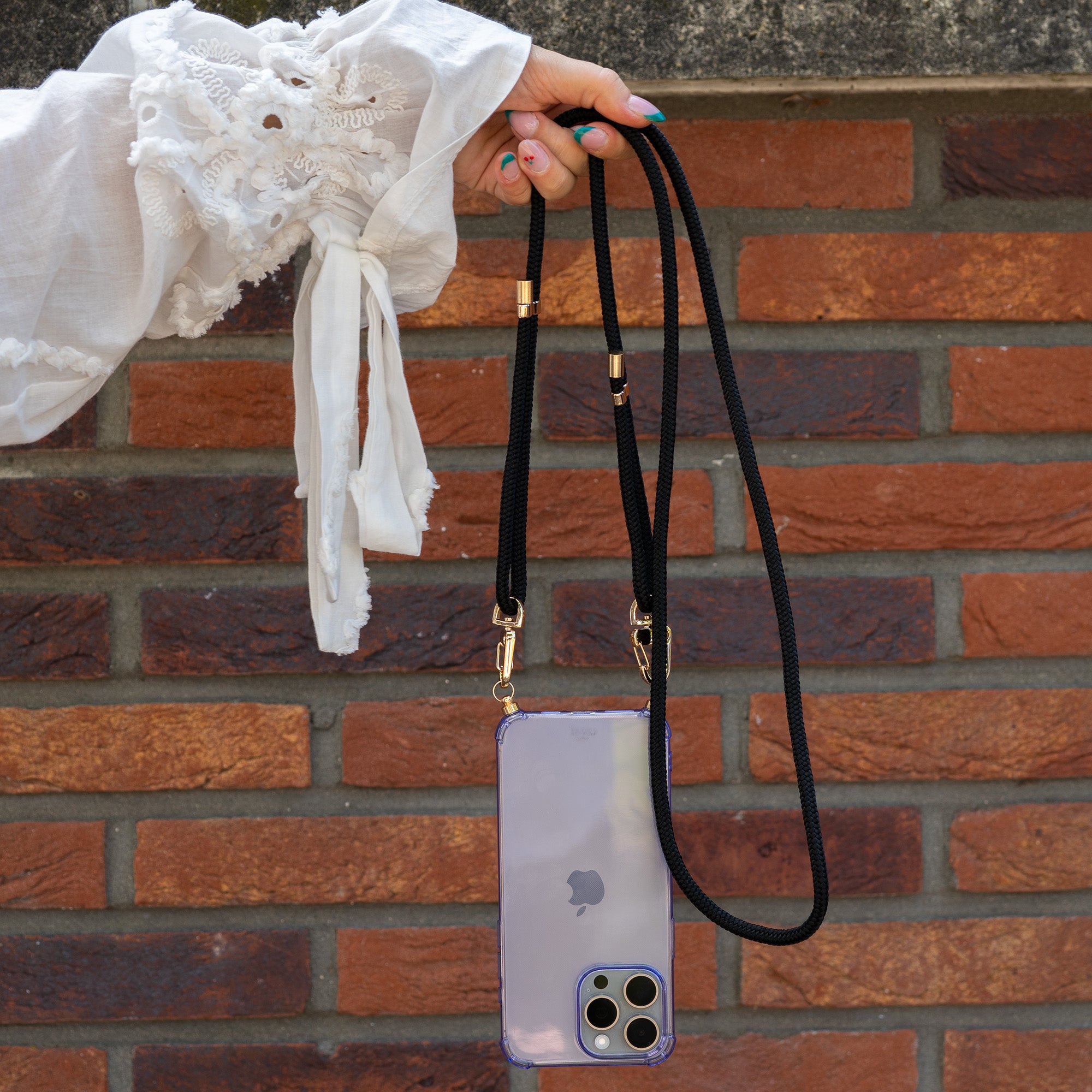 xoxo Wildhearts - iPhone 12 Pro - Black & Gold Cord Case Purple