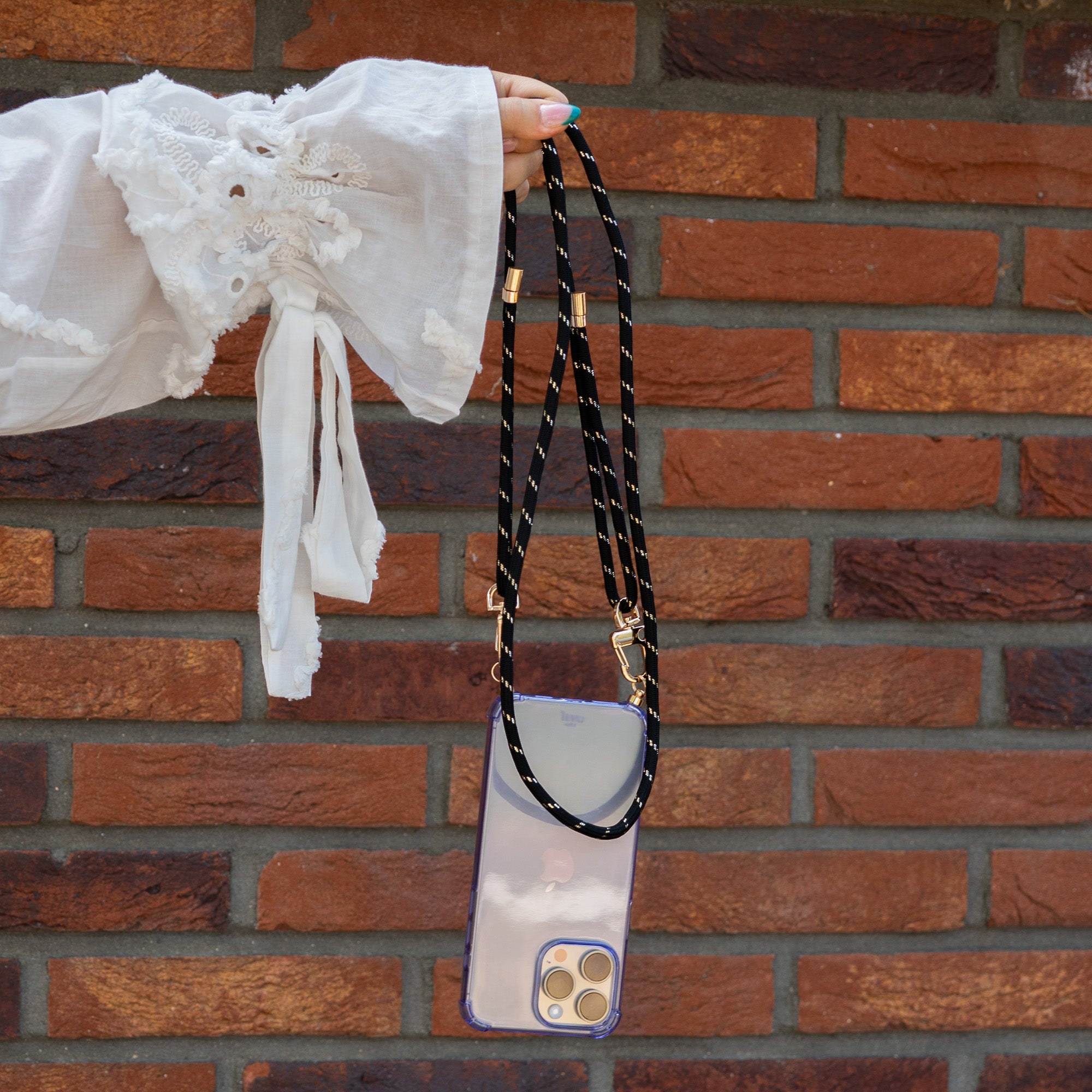 xoxo Wildhearts - iPhone 14 - Gold Goddess Cord Case Purple