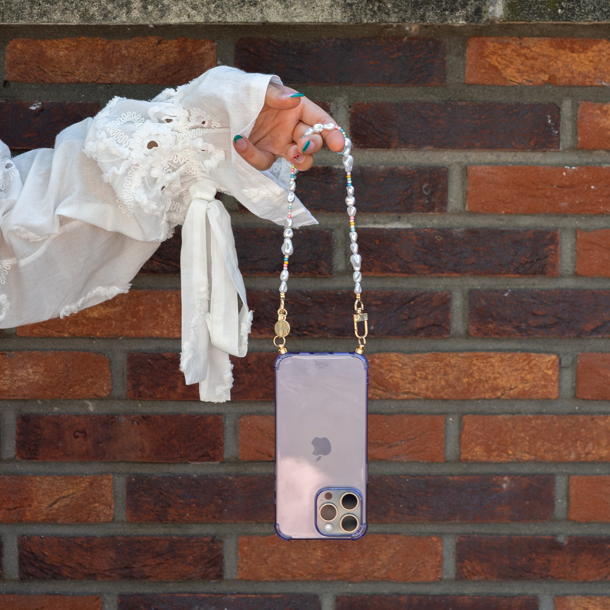 xoxo Wildhearts - iPhone 14 Pro - Beachy Vibes Cord Case Purple - Short Cord