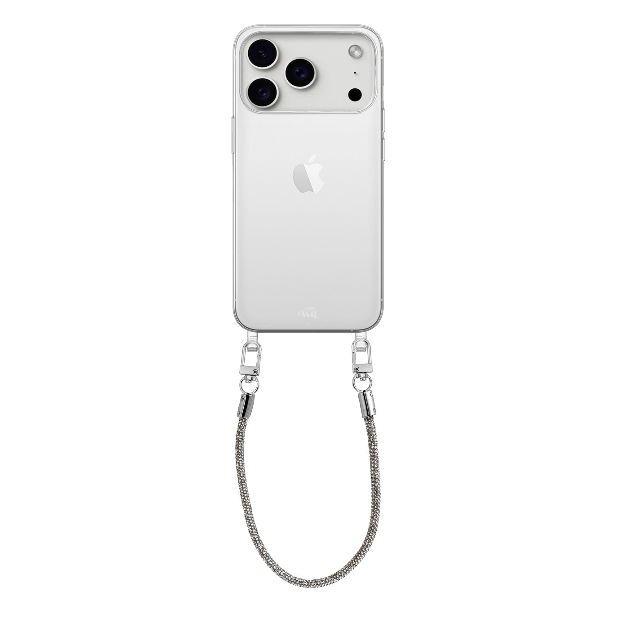 xoxo Wildhearts iPhone 17 Pro Max - Silver Diamonds Transparant Cord Case