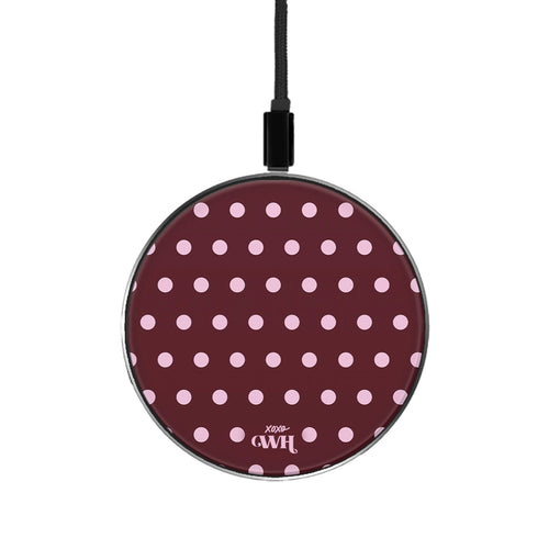 xoxo Wildhearts Wireless Charger - Polka Dots (Burgundy)