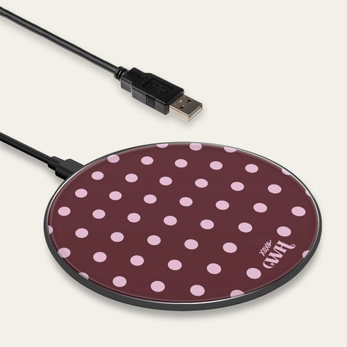 xoxo Wildhearts Wireless Charger - Polka Dots (Burgundy)