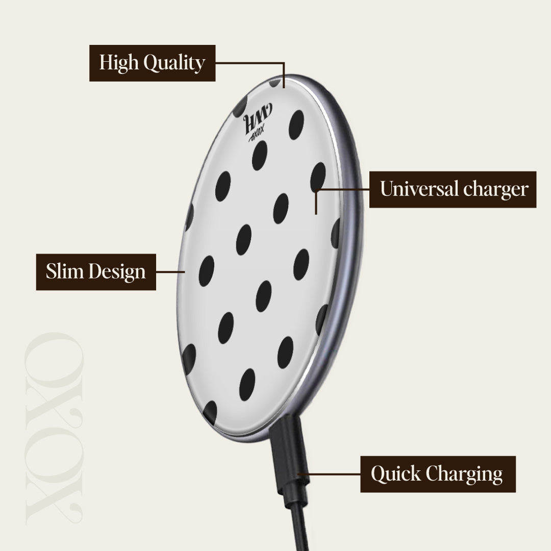 xoxo Wildhearts Wireless Charger - Polka Dots (White)