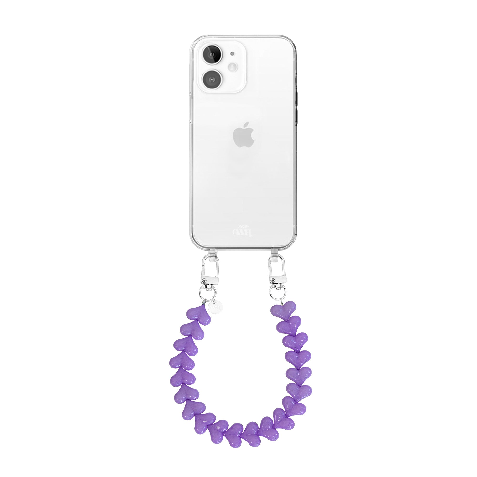 xoxo Wildhearts - iPhone 11 - Funky Hearts (Purple) Transparant Cord Case