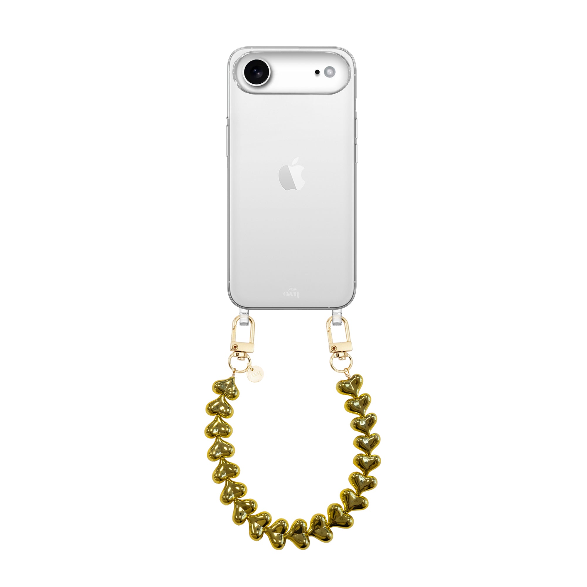 xoxo Wildhearts iPhone 17 Air - Funky Hearts (Gold) Transparant Cord Case