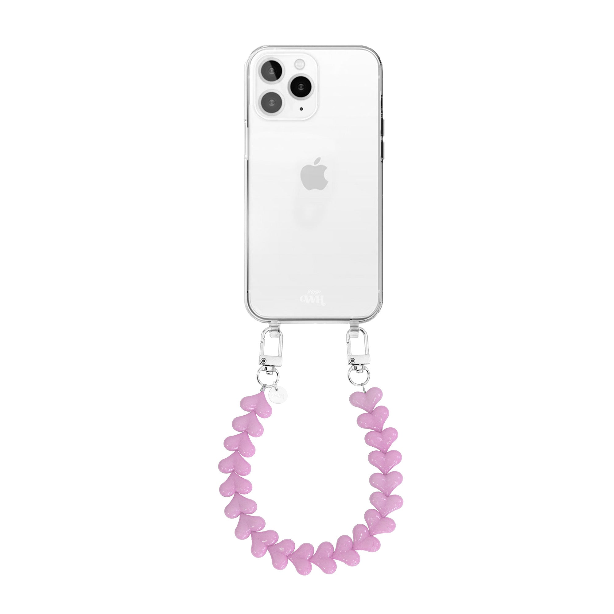 xoxo Wildhearts - iPhone 11 Pro - Funky Hearts (Pink) Transparant Cord Case