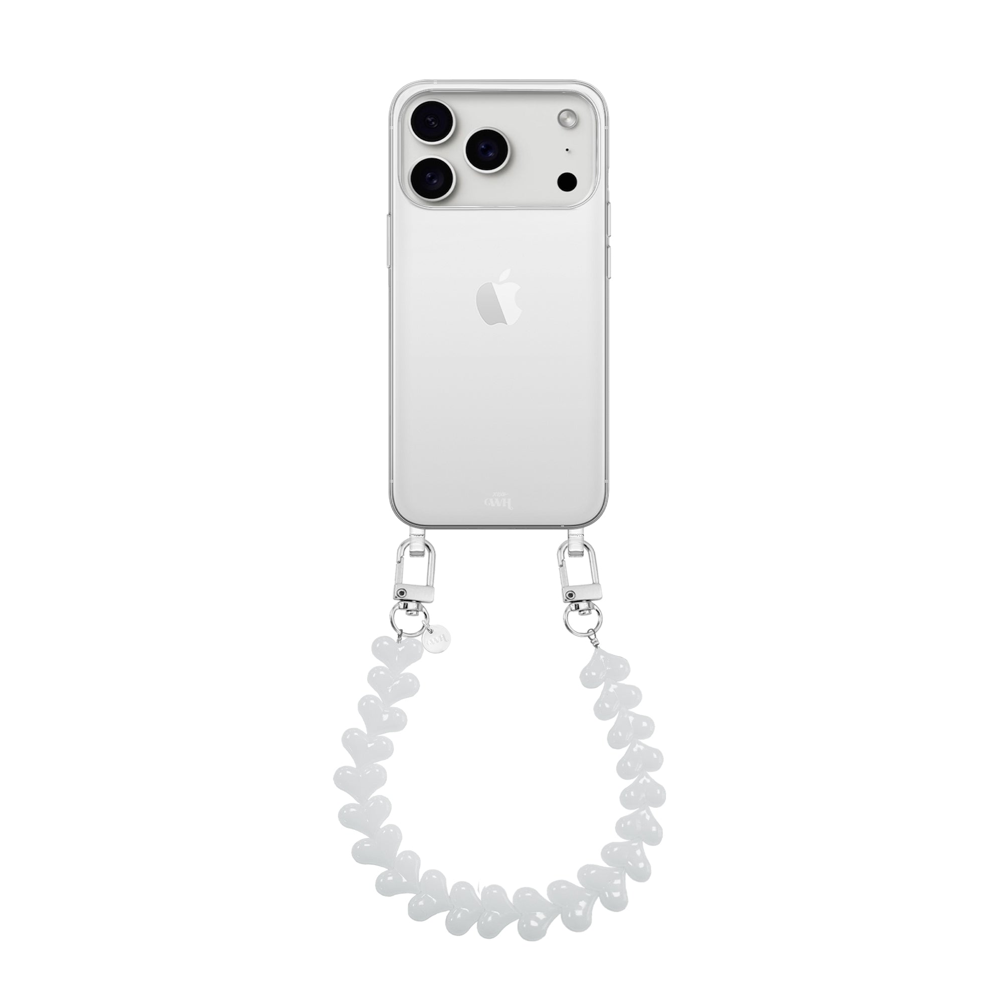 xoxo Wildhearts iPhone 17 Pro Max - Funky Hearts (White) Transparant Cord Case