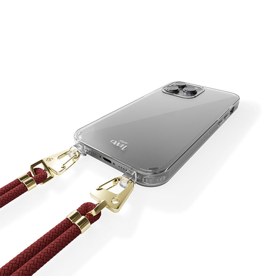 iPhone 15 Pro - Red Rules Transparant Cord Case