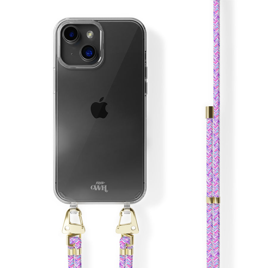 iPhone 13 - Wildhearts Transparant Purple Fever Cord Case