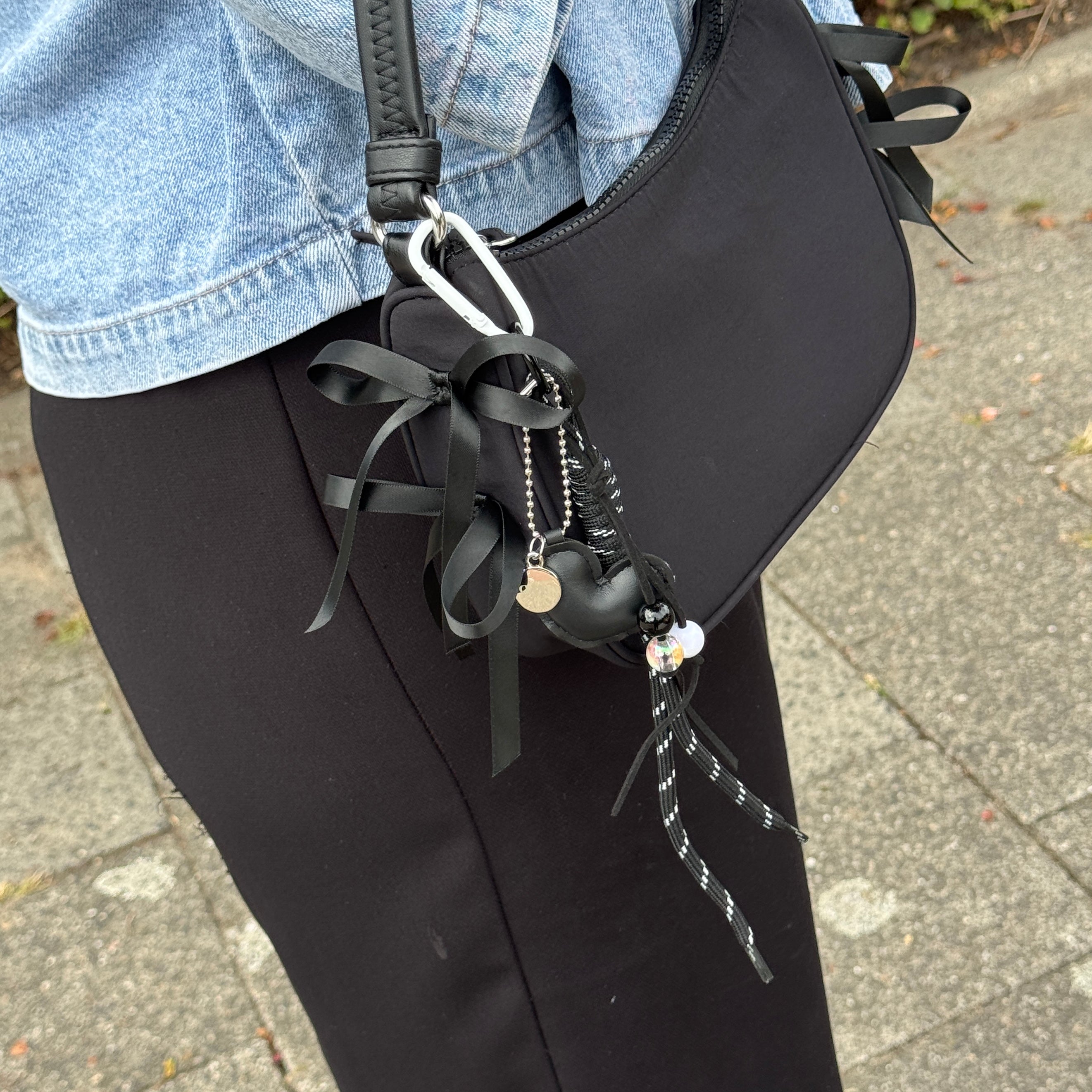 xoxo Wildhearts Bag Charm - Rope Heart - Black