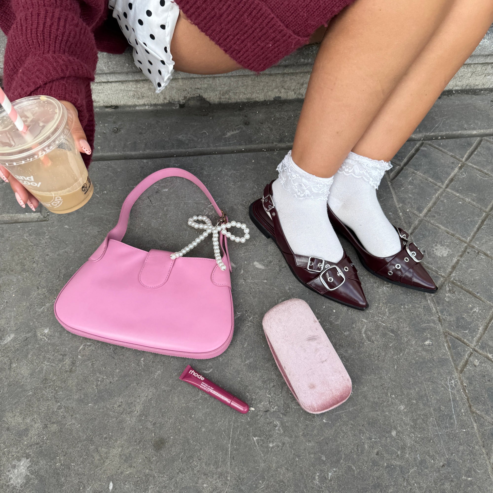 xoxo Wildhearts Bag Charm - Ribbon Pearl