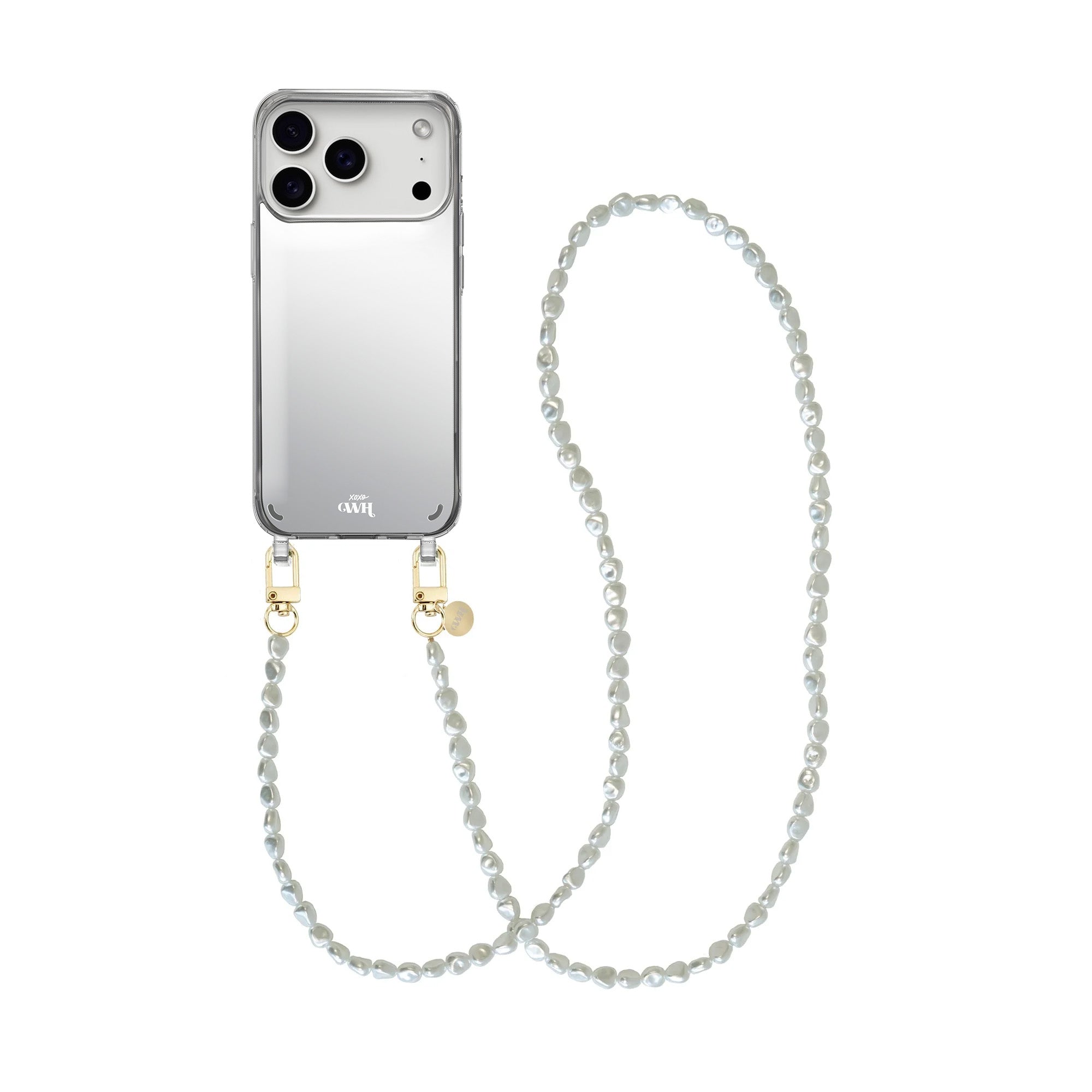 xoxo Wildhearts iPhone 17 Pro - Pearlfection Mirror Cord Case - Long cord