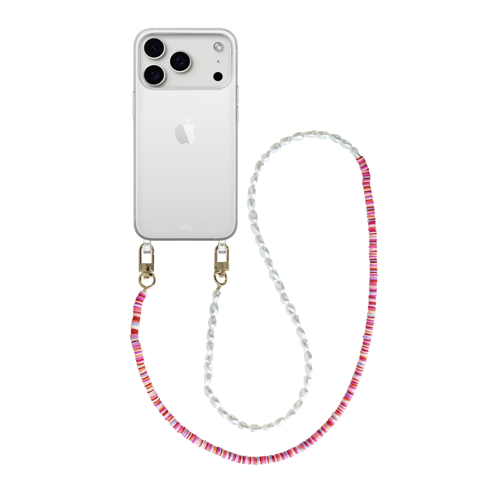 xoxo Wildhearts iPhone 17 Pro - Island Girl Transparant Cord Case - Long Cord