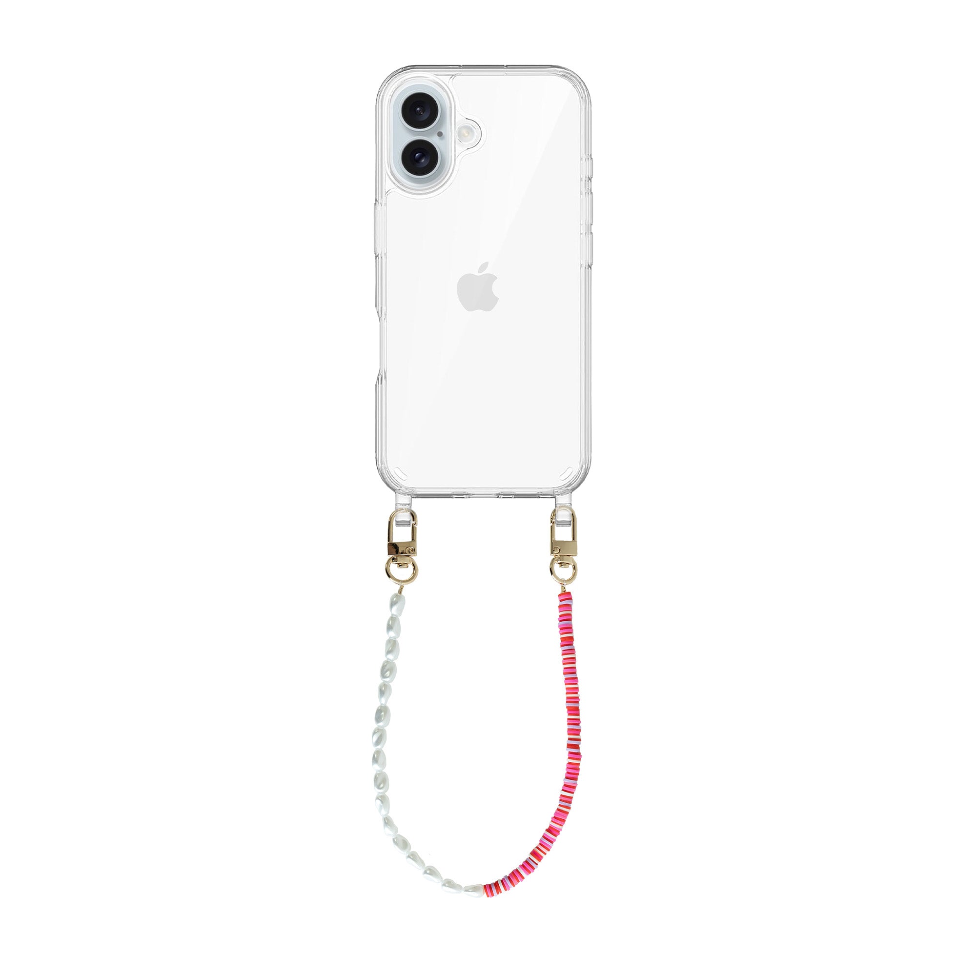 xoxo Wildhearts - iPhone 16 - Island Girl Transparant Cord Case - Short Cord