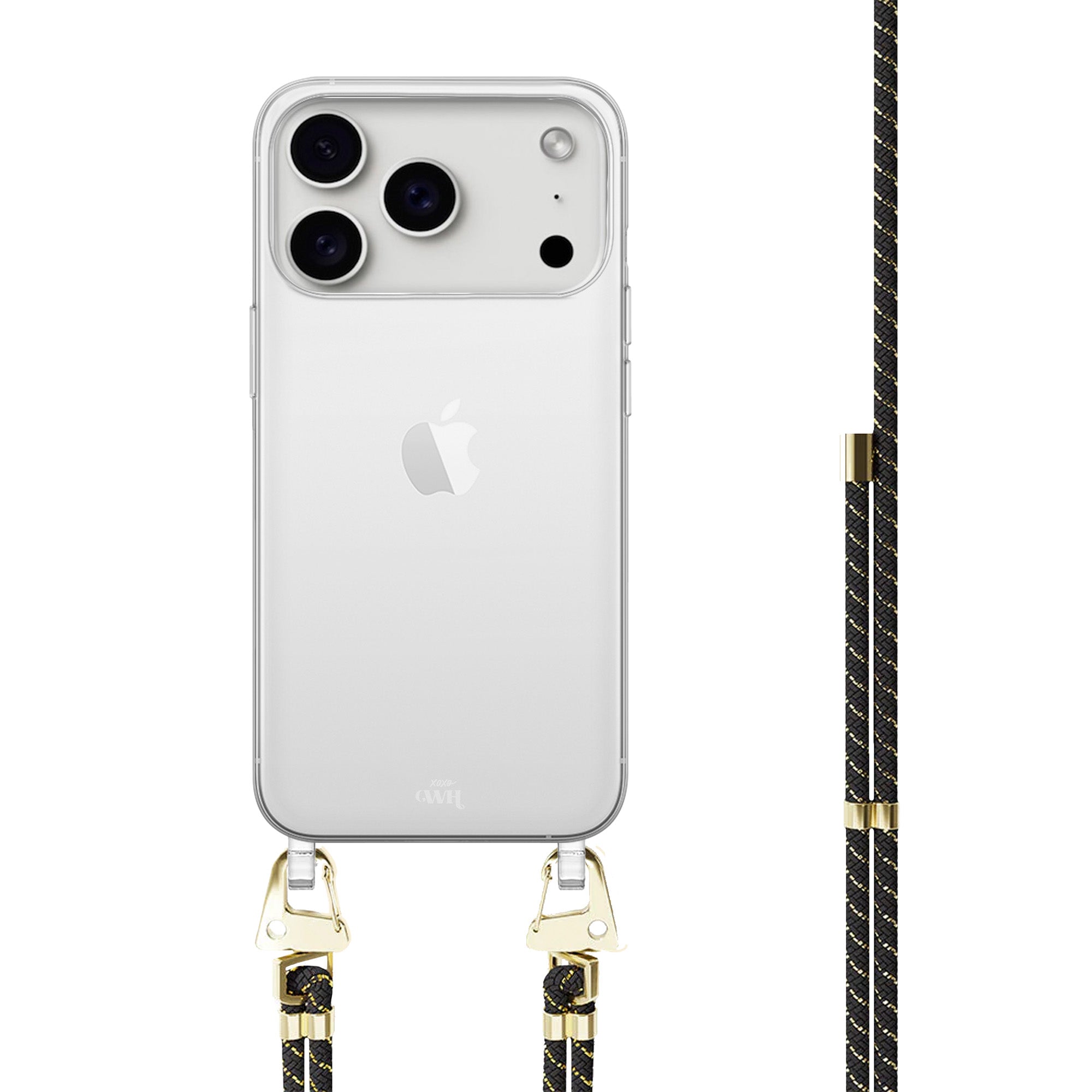 xoxo Wildhearts iPhone 17 Pro - Gold Goddess Transparant Cord Case