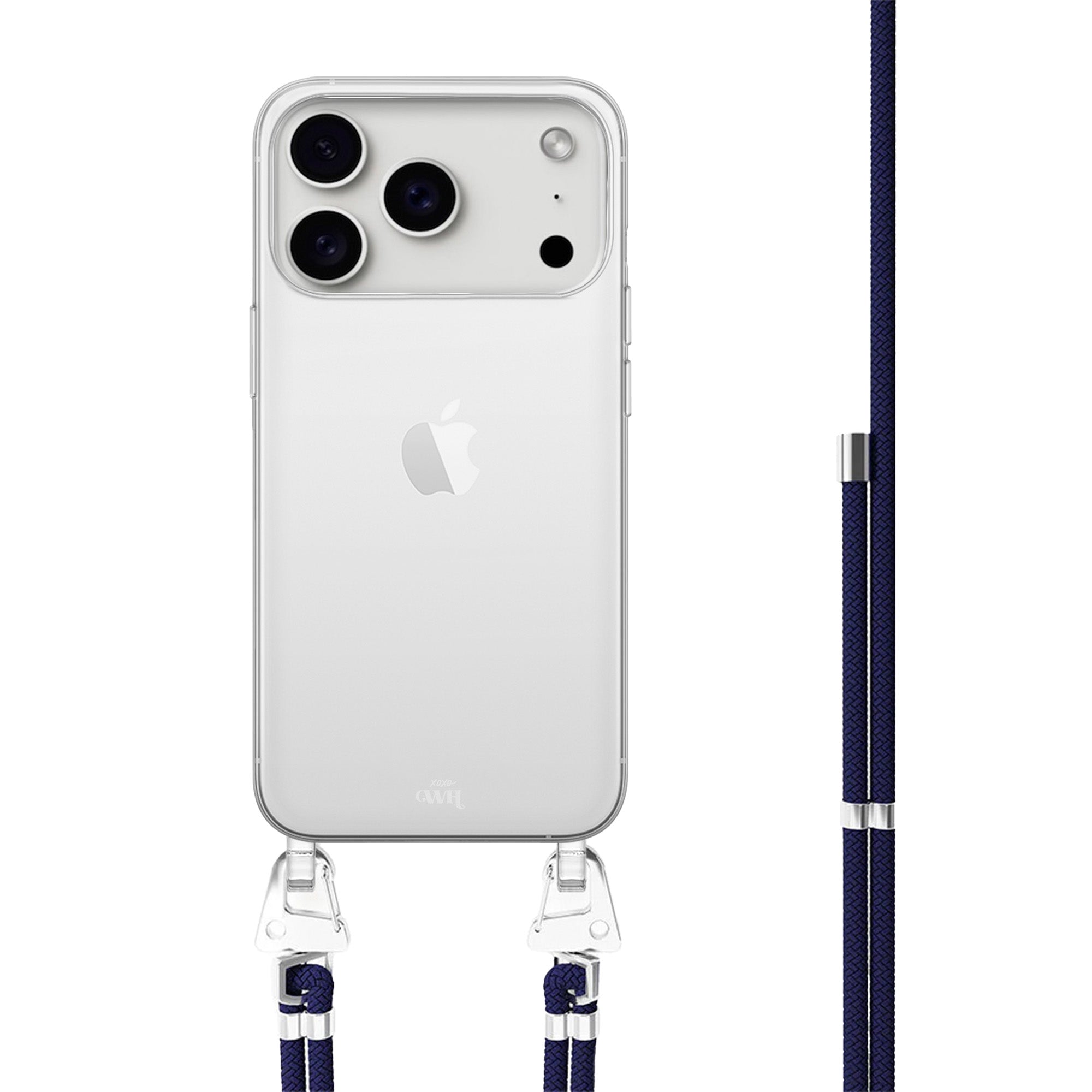 xoxo Wildhearts iPhone 17 Pro - Navy Overload Transparant Cord Case