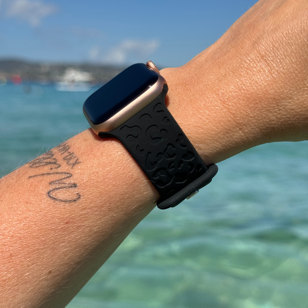 xoxo Wildhearts - Apple Watch siliconen bandje Leopard Print - black - 38/40/41/42mm