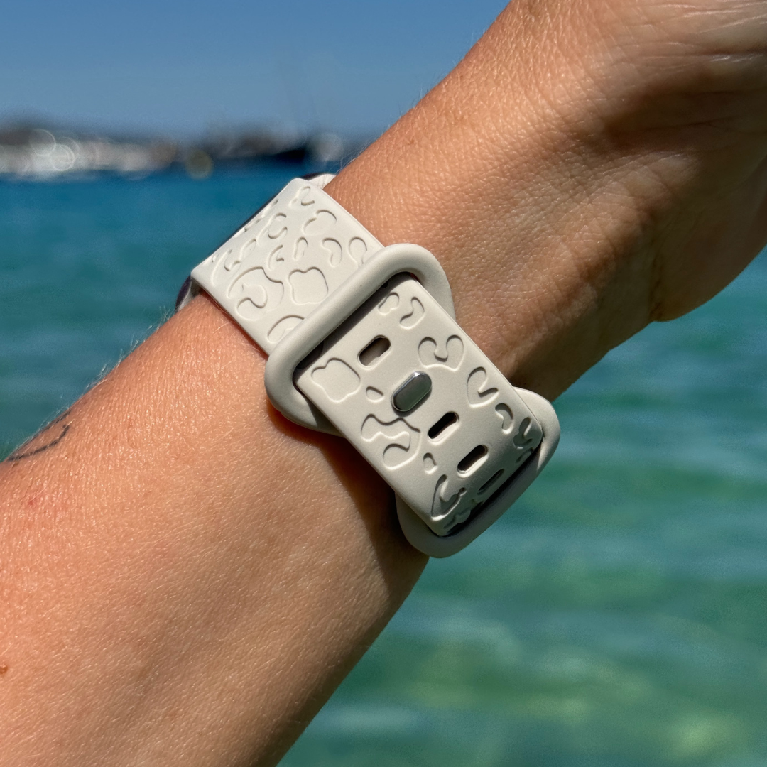 xoxo Wildhearts - Apple Watch siliconen bandje Leopard Print - starlight - 38/40/41/42mm