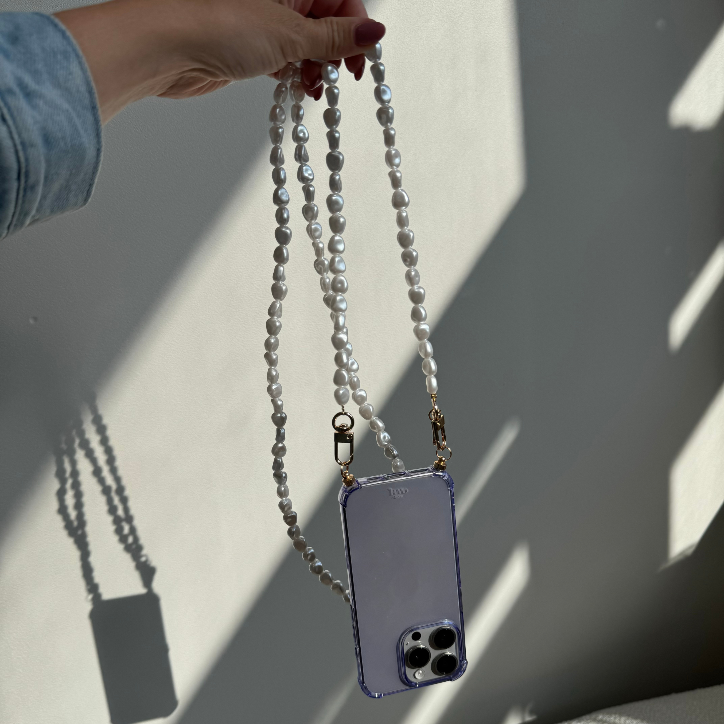 xoxo Wildhearts - iPhone 14 Pro Max - Pearlfection Cord Case Purple - Long Cord