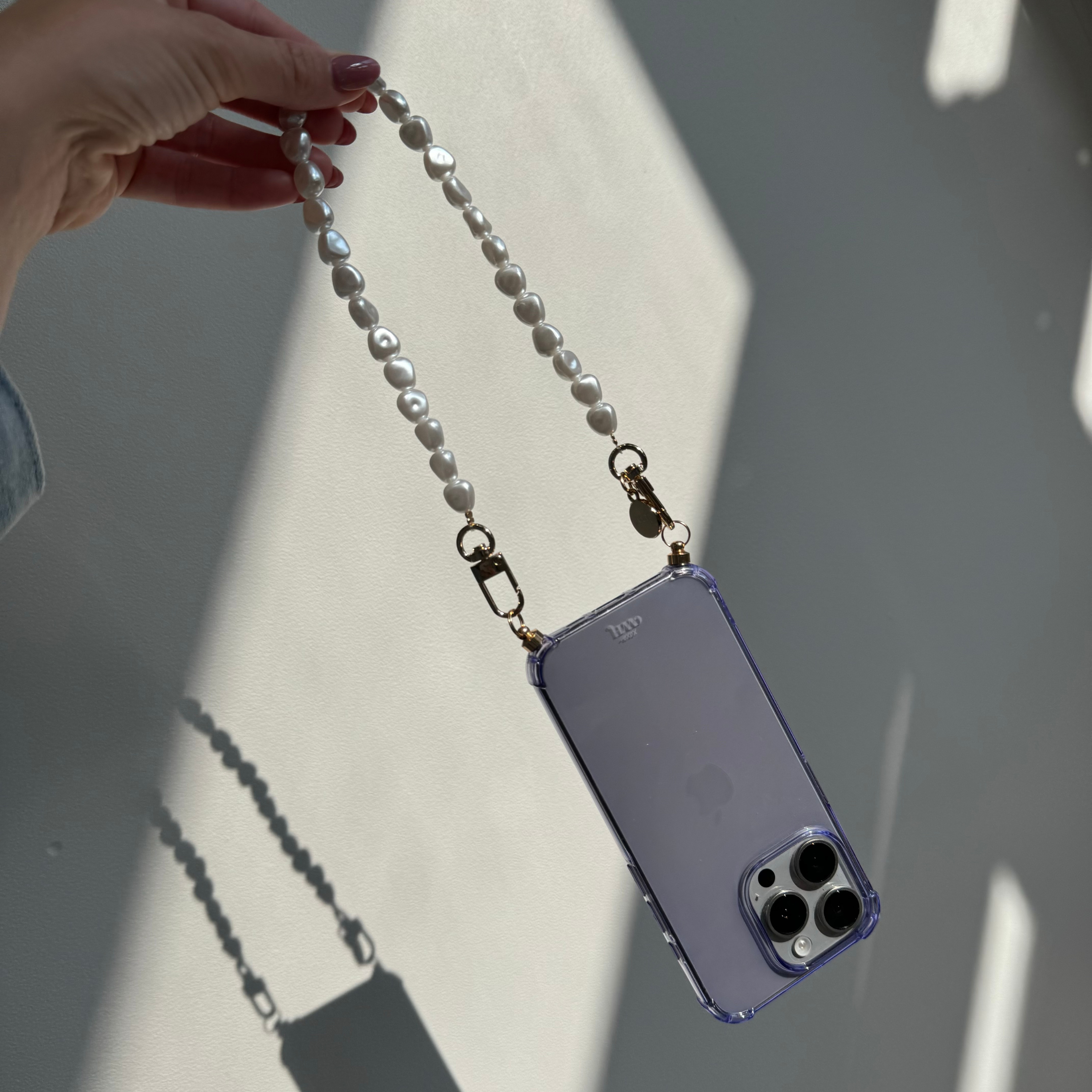 xoxo Wildhearts - iPhone 15 Pro Max - Pearlfection Cord Case Purple - Short Cord