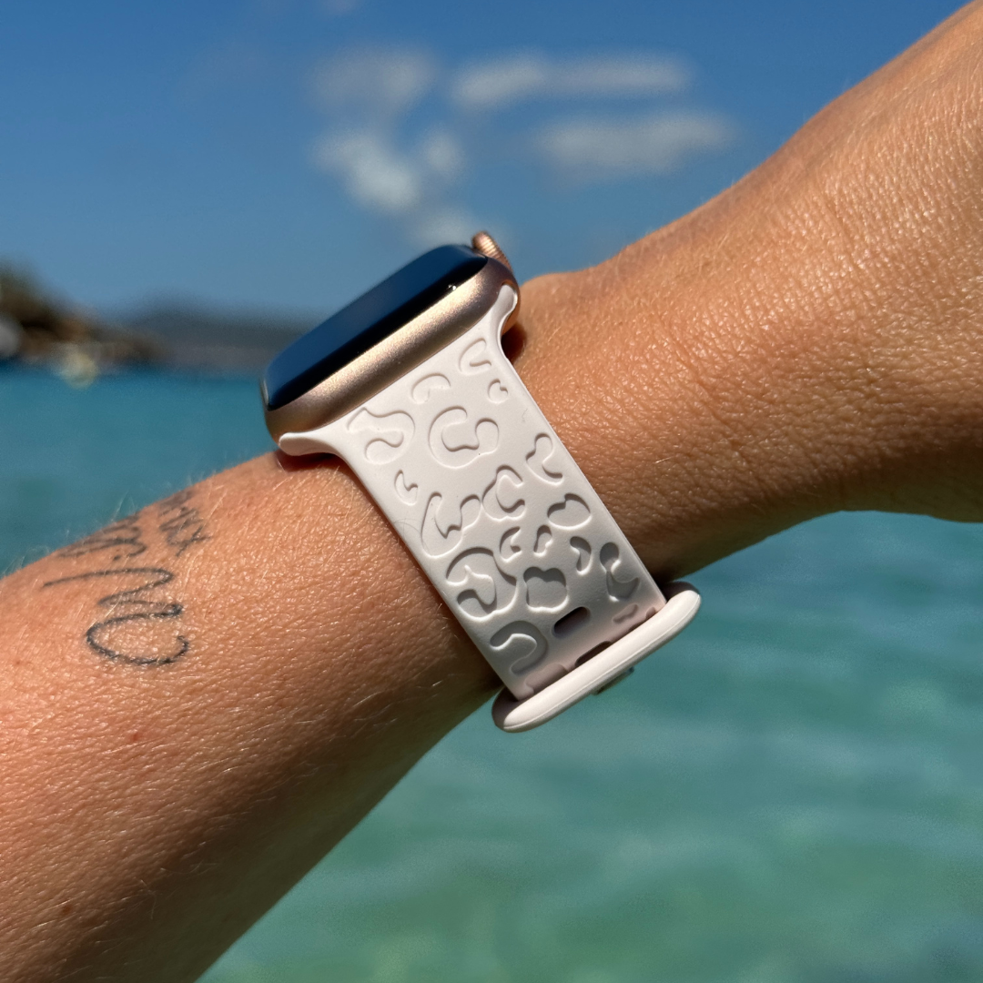 xoxo Wildhearts - Apple Watch siliconen bandje Leopard Print - light pink - 38/40/41/42mm