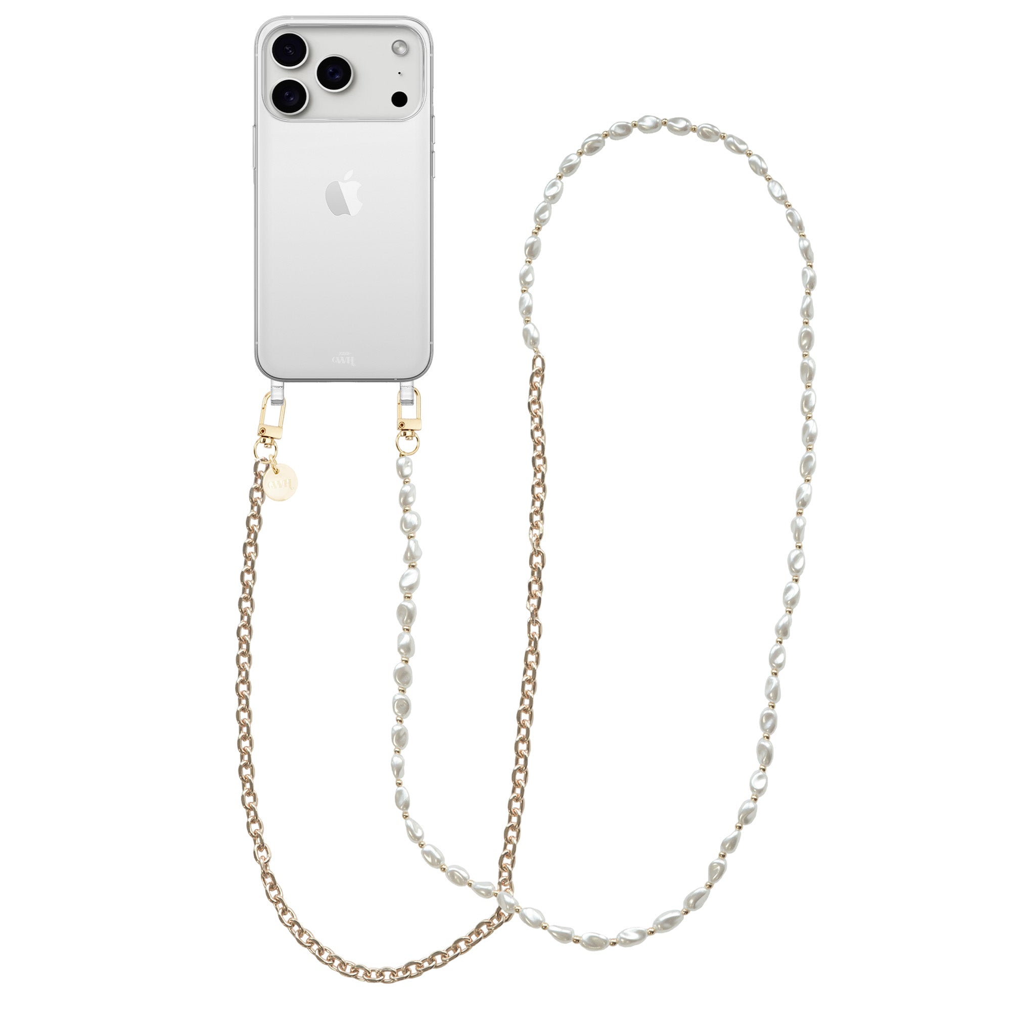 xoxo Wildhearts iPhone 17 Pro - Over The Moon Transparant Cord Case - Long Cord