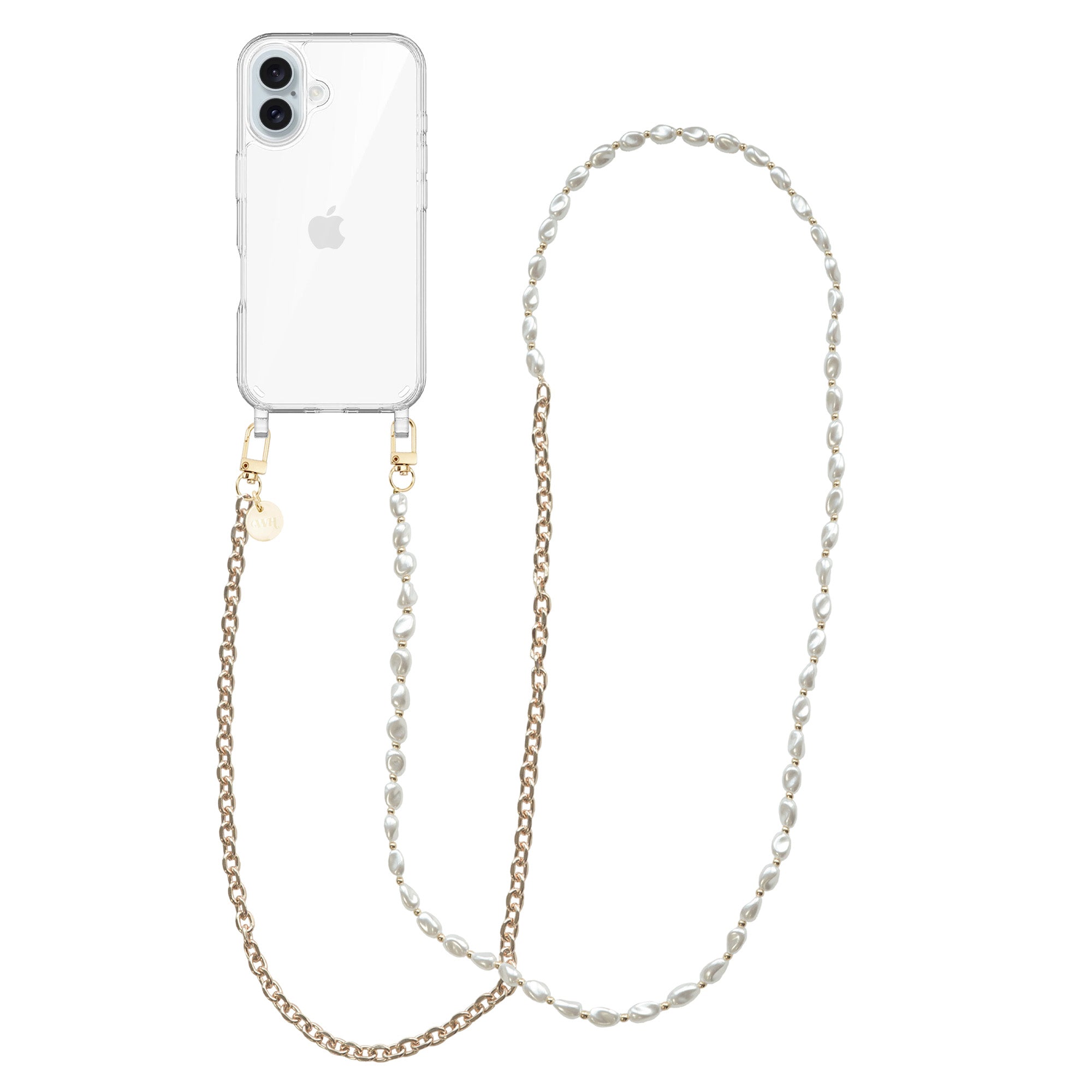 xoxo Wildhearts - iPhone 16 - Over The Moon Transparant Cord Case - Long Cord