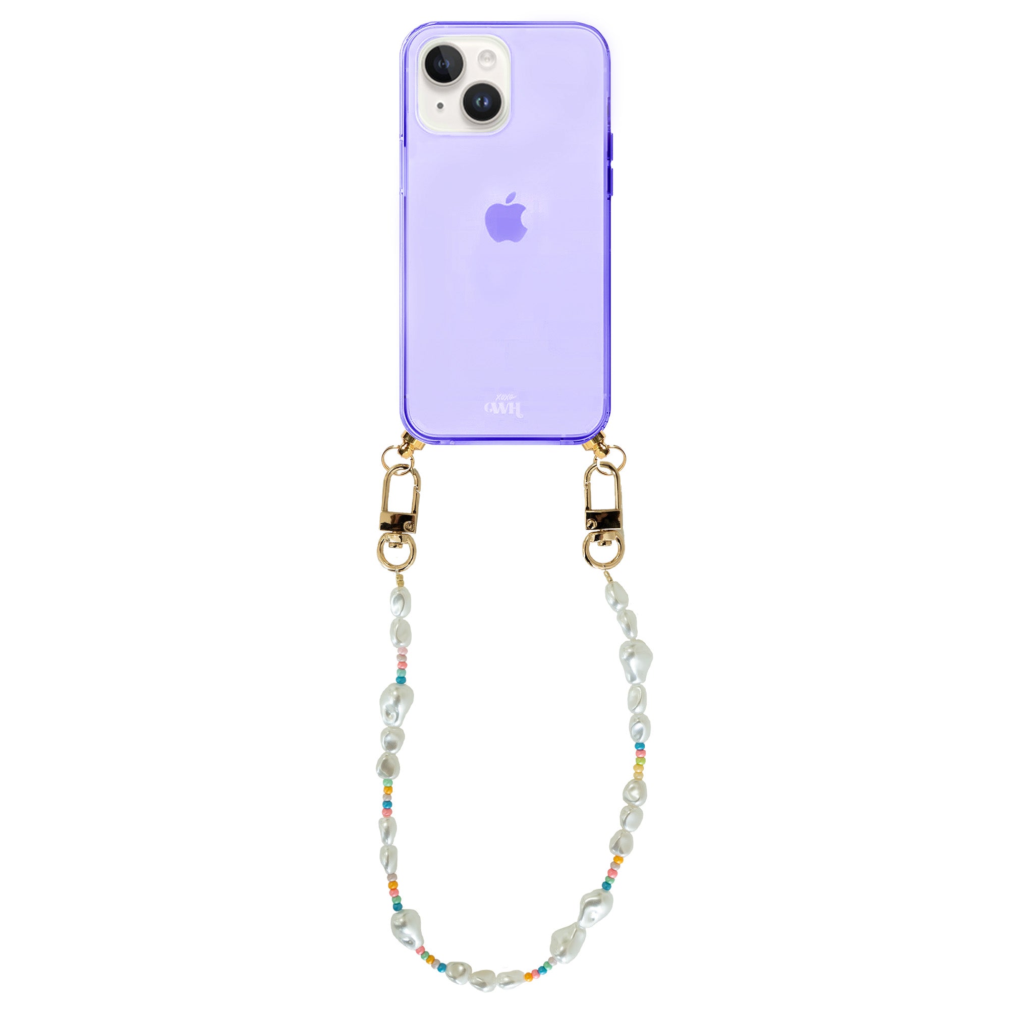 xoxo Wildhearts - iPhone 15 - Beachy Vibes Cord Case Purple - Short Cord
