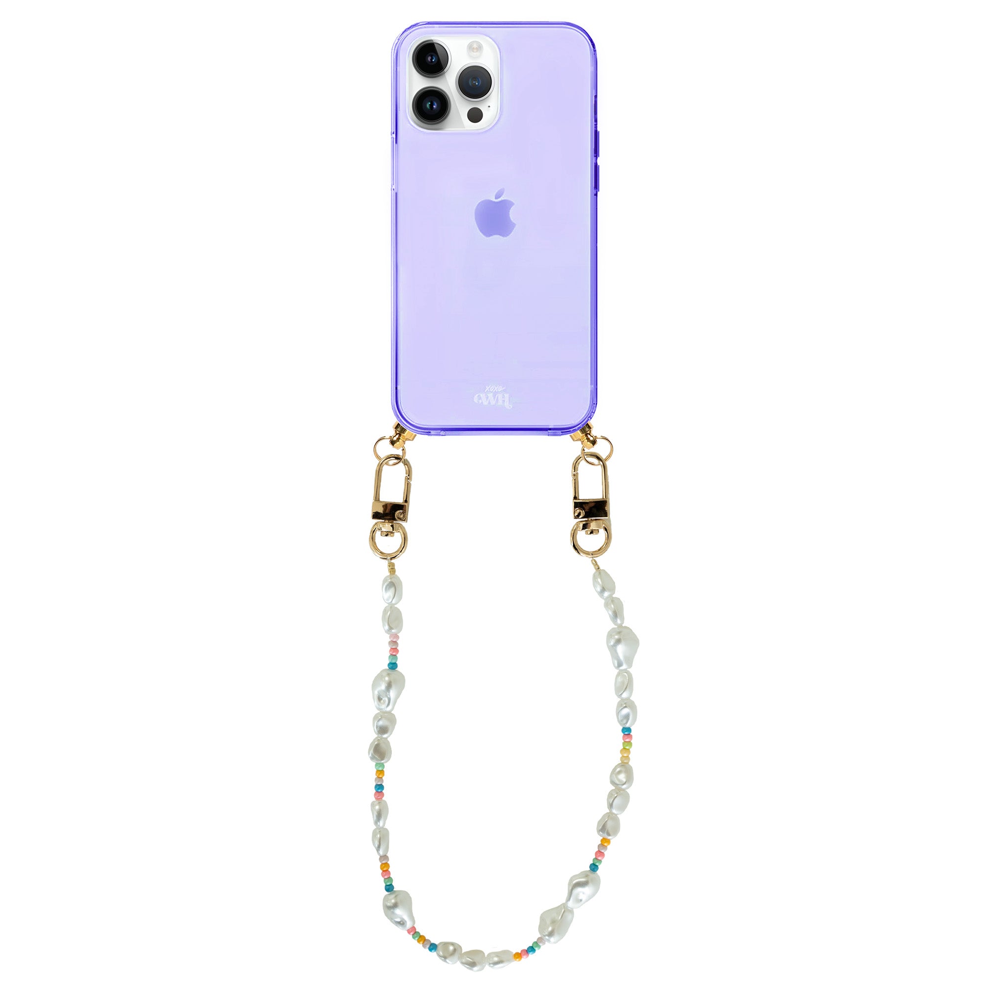 xoxo Wildhearts - iPhone 14 Pro Max - Beachy Vibes Cord Case Purple - Short Cord