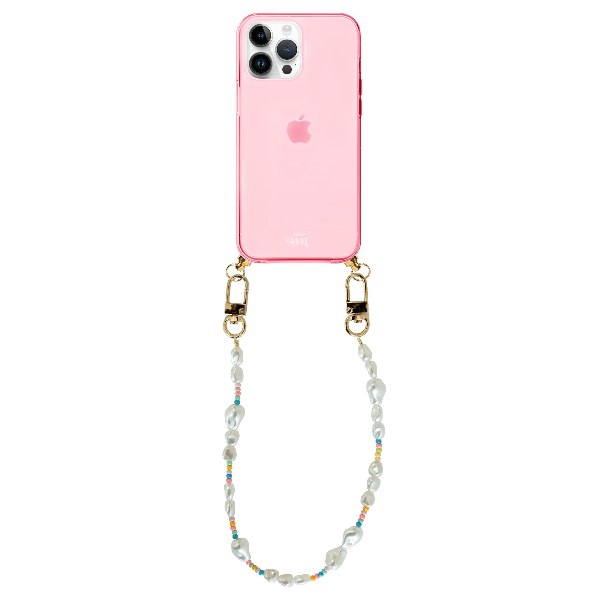 xoxo Wildhearts - iPhone 15 Pro - Beachy Vibes Cord Case Pink - Short Cord