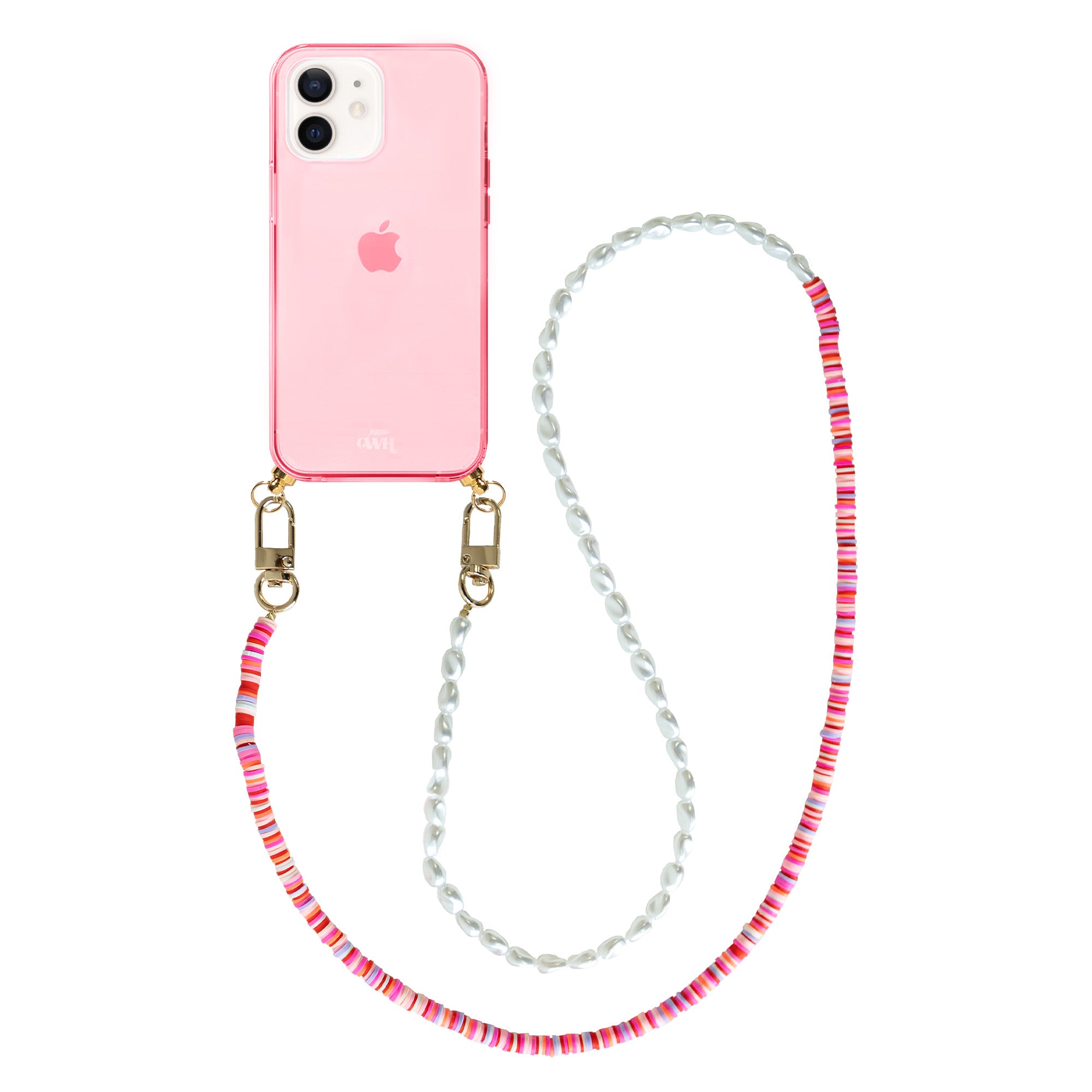 xoxo Wildhearts - iPhone 12 - Island Girl Cord Case Pink - Long Cord