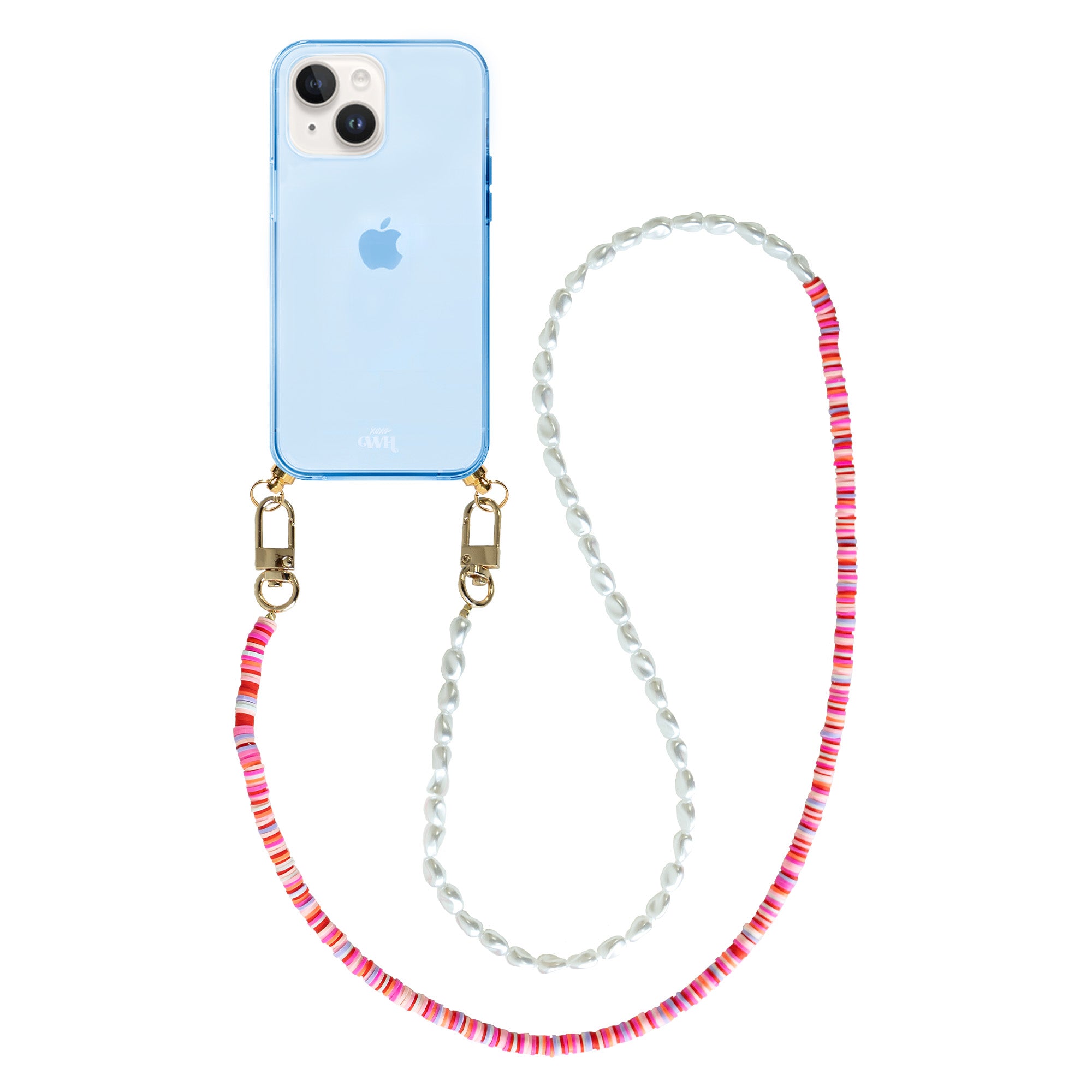 xoxo Wildhearts - iPhone 14 - Island Girl Cord Case Blue - Long Cord