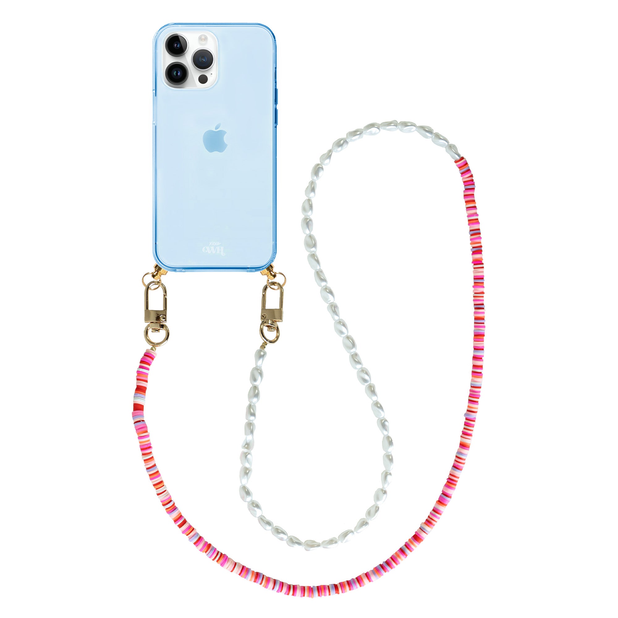 xoxo Wildhearts - iPhone 14 Pro - Island Girl Cord Case Blue - Long Cord