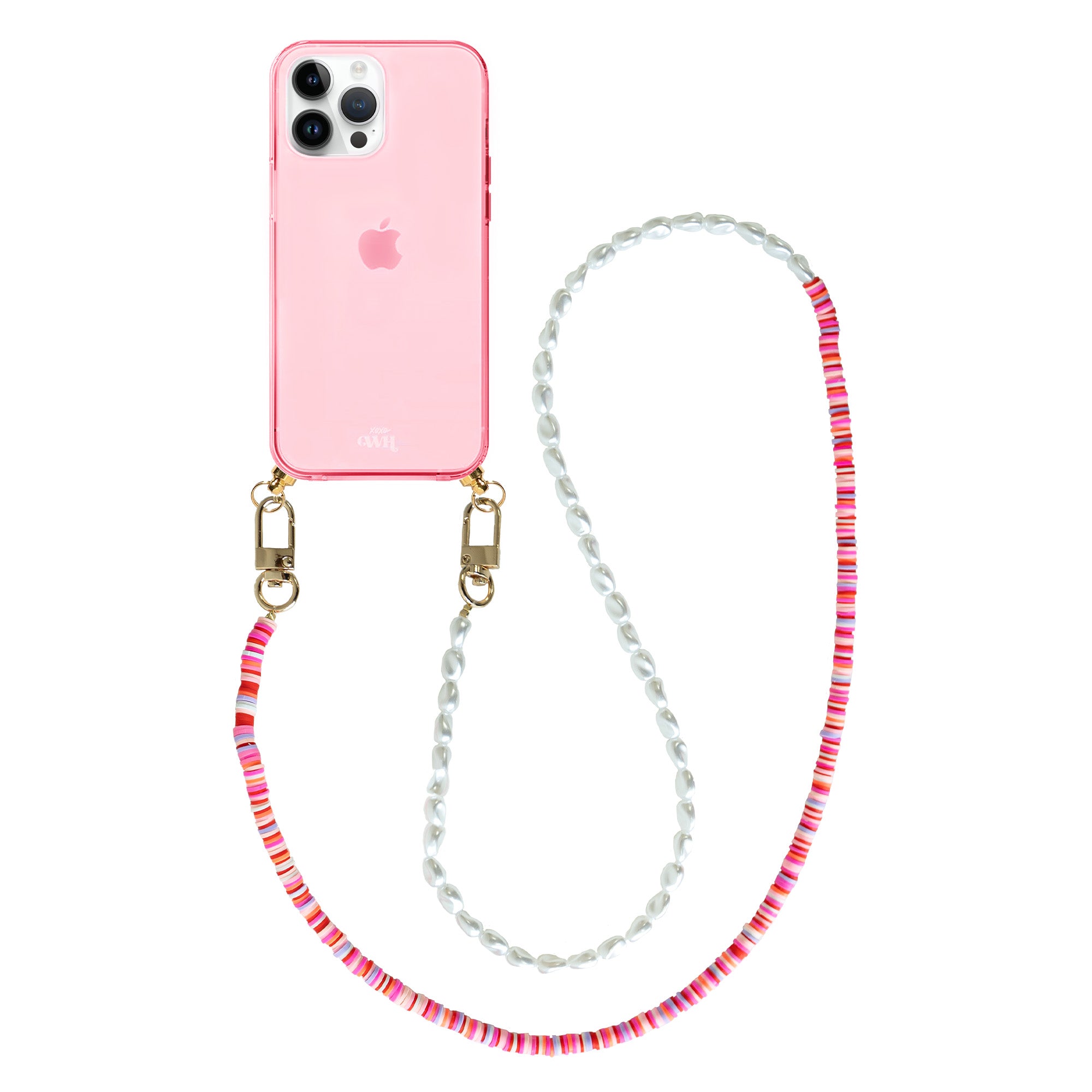 xoxo Wildhearts - iPhone 15 Pro - Island Girl Cord Case Pink - Long Cord