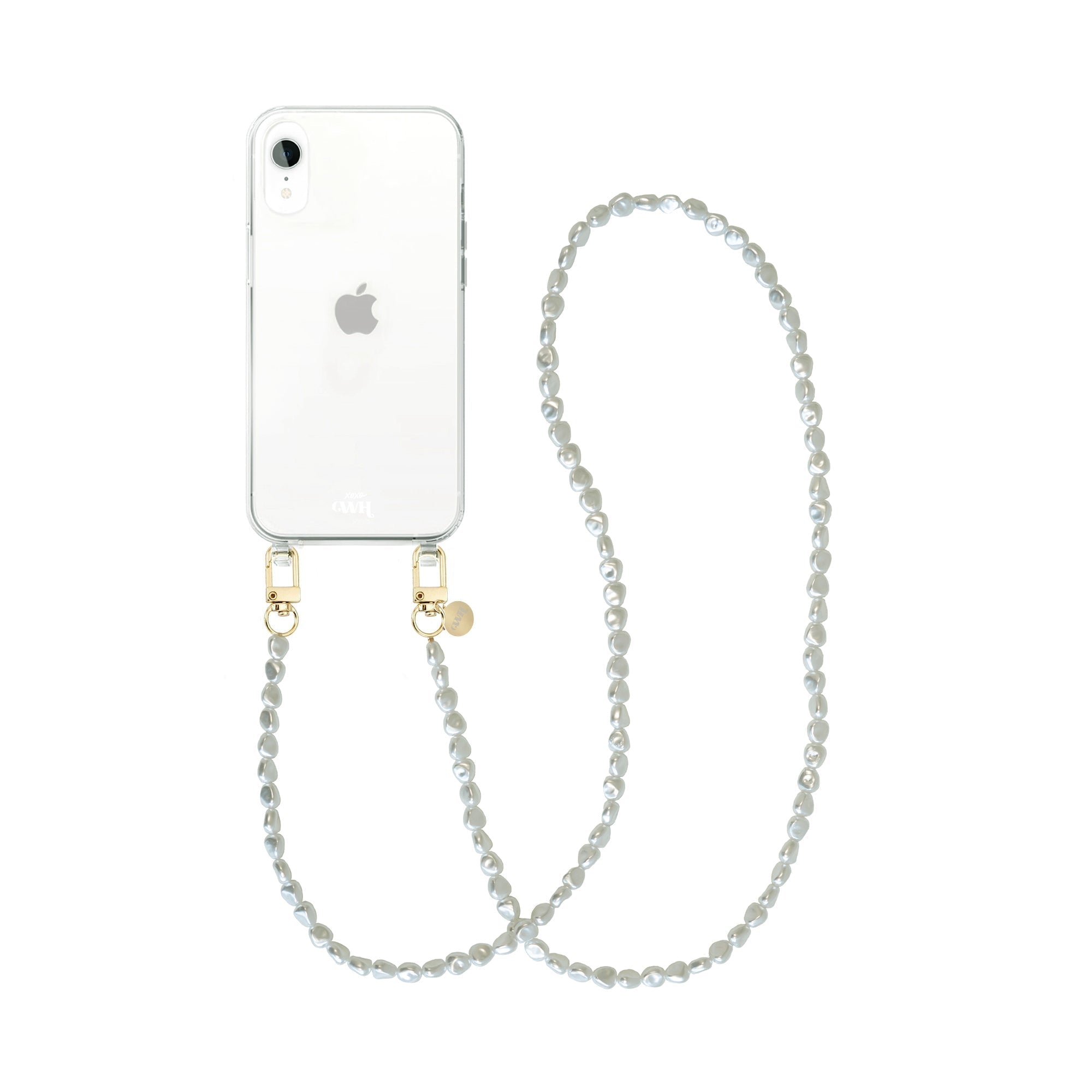 xoxo Wildhearts - iPhone XS Max - Pearlfection Transparant Cord Case - Long cord