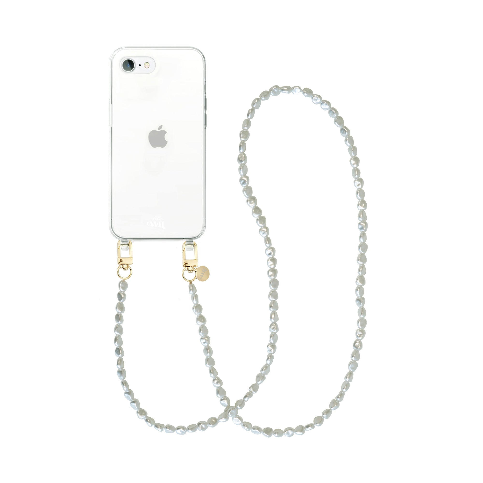 xoxo Wildhearts - iPhone 7/8/SE 2020/2022 - Pearlfection Transparant Cord Case - Long cord