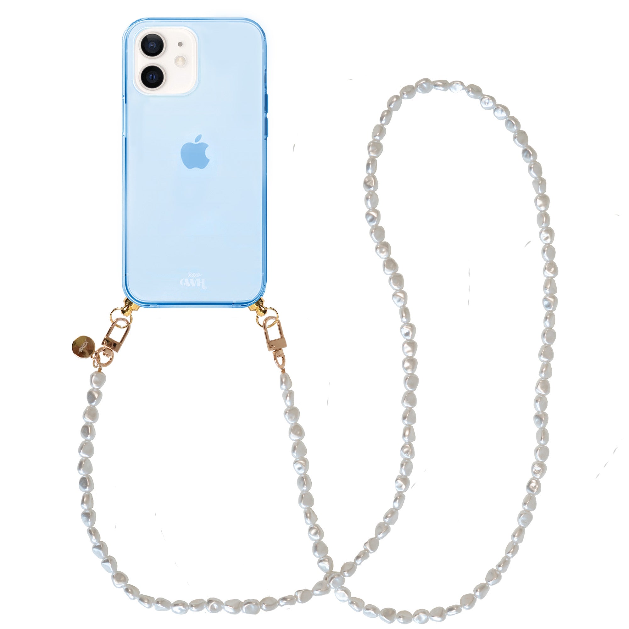 xoxo Wildhearts - iPhone 12 - Pearlfection Cord Case Blue - Long Cord