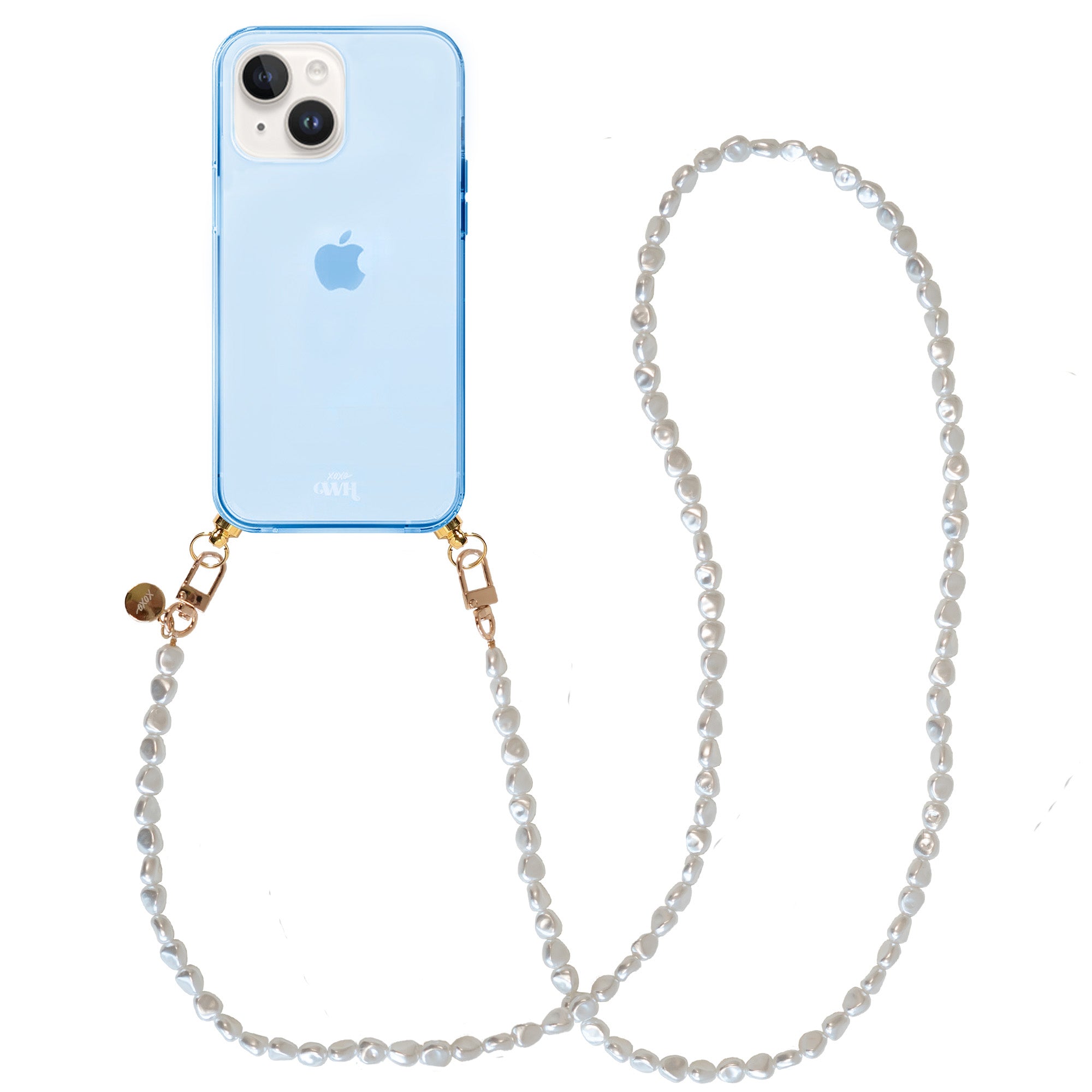 xoxo Wildhearts - iPhone 14 - Pearlfection Cord Case Blue - Long Cord
