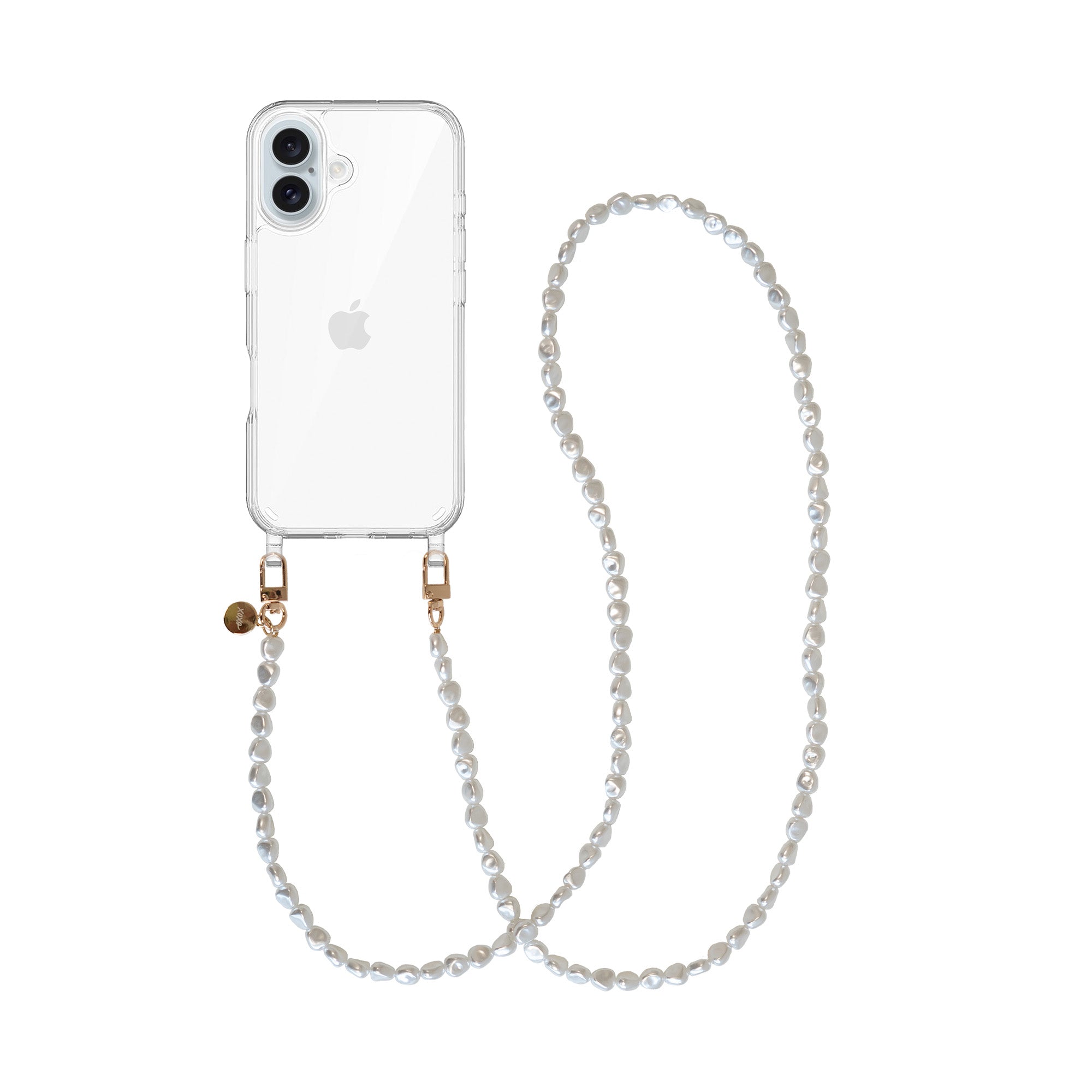 xoxo Wildhearts iPhone 17 - Pearlfection Transparant Cord Case - Long cord
