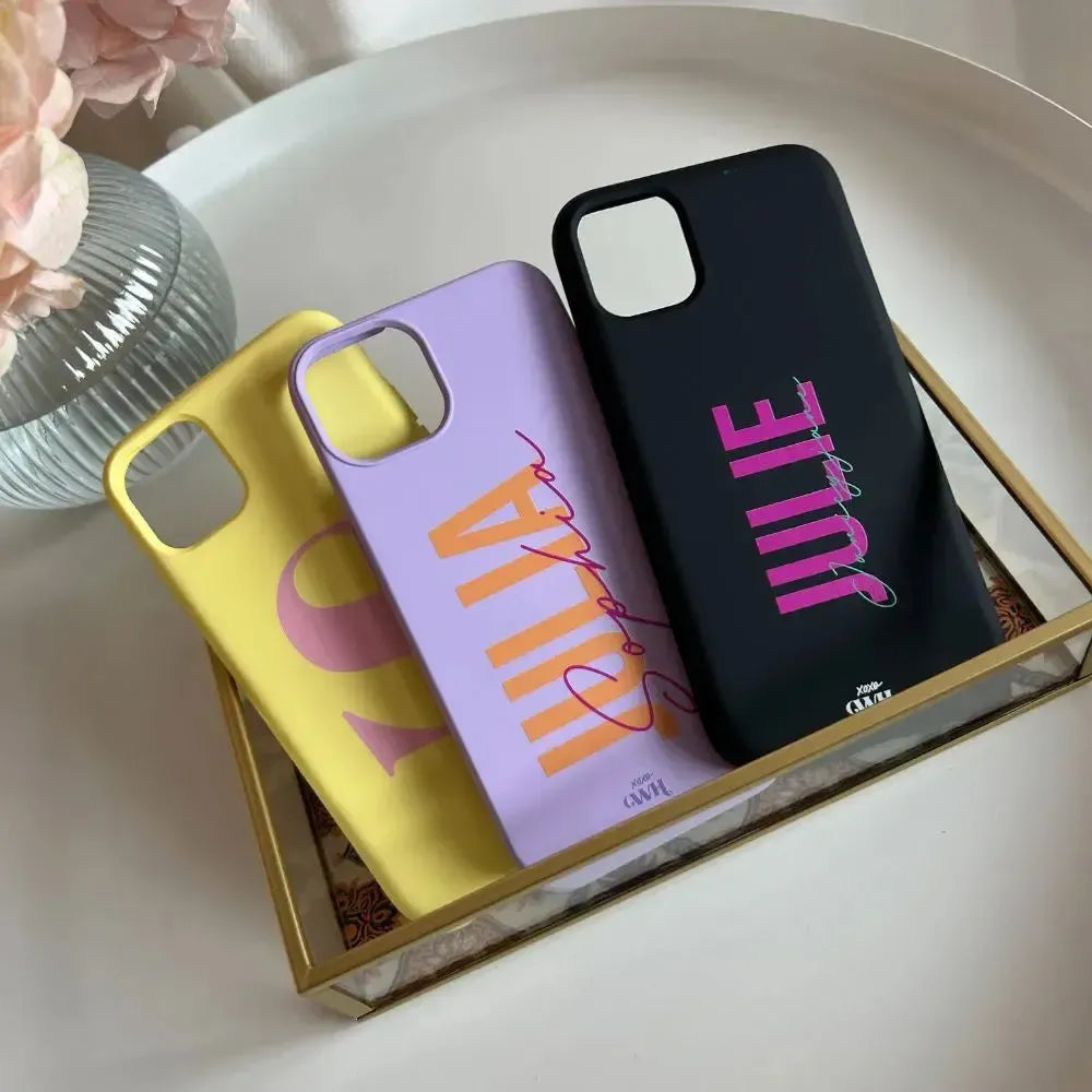 xoxo Wildhearts - iPhone 14 - Personalized Colour Case - Yellow, Purple and Black