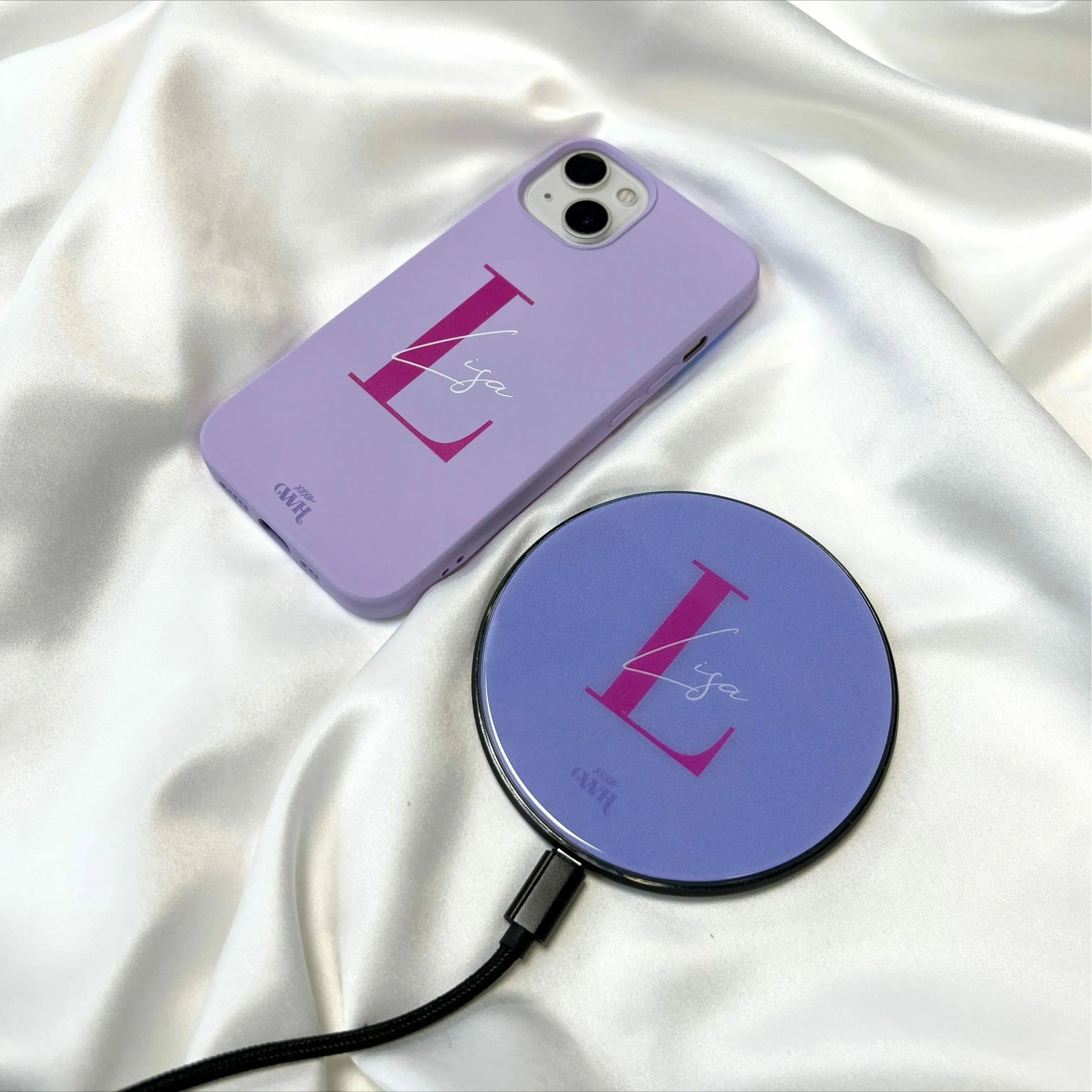 xoxo Wildhearts - Personalized Wireless Charger - Pink
