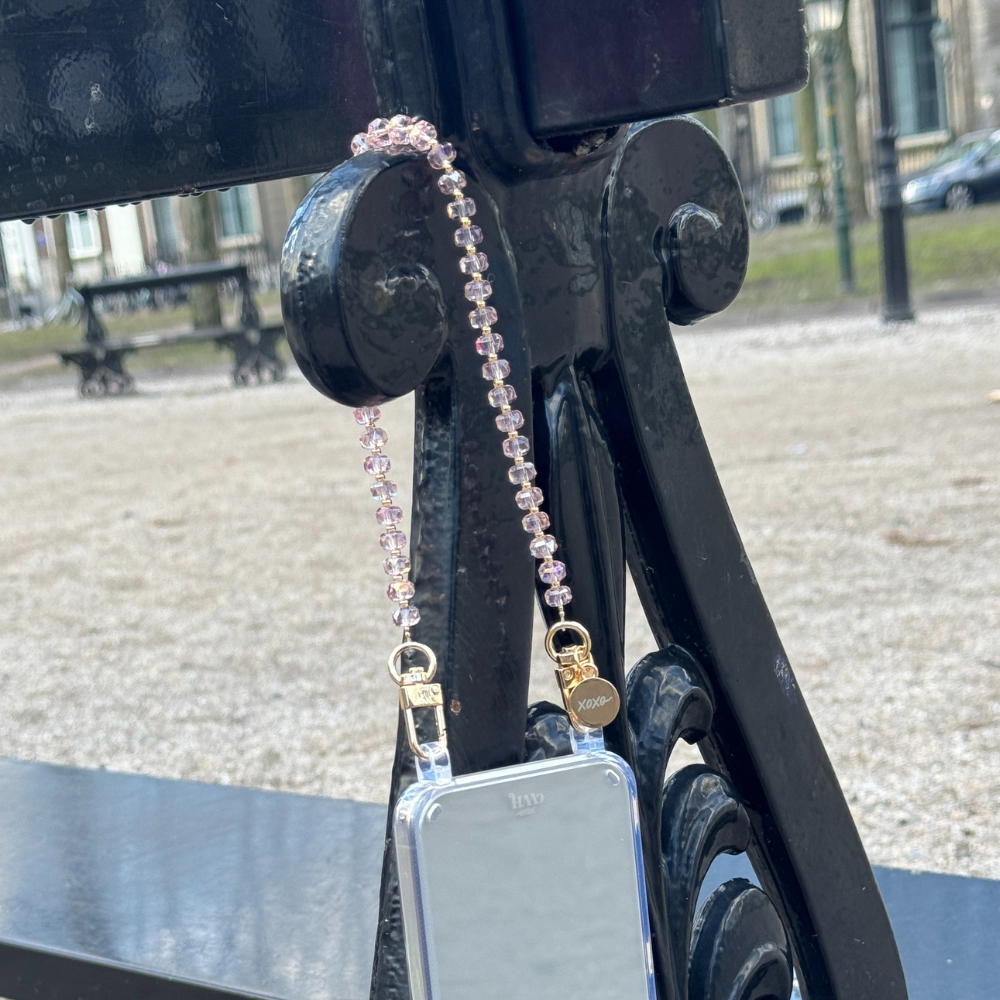 xoxo Wildhearts iPhone 17 Air - Crystal (Pink) Transparant Cord Case