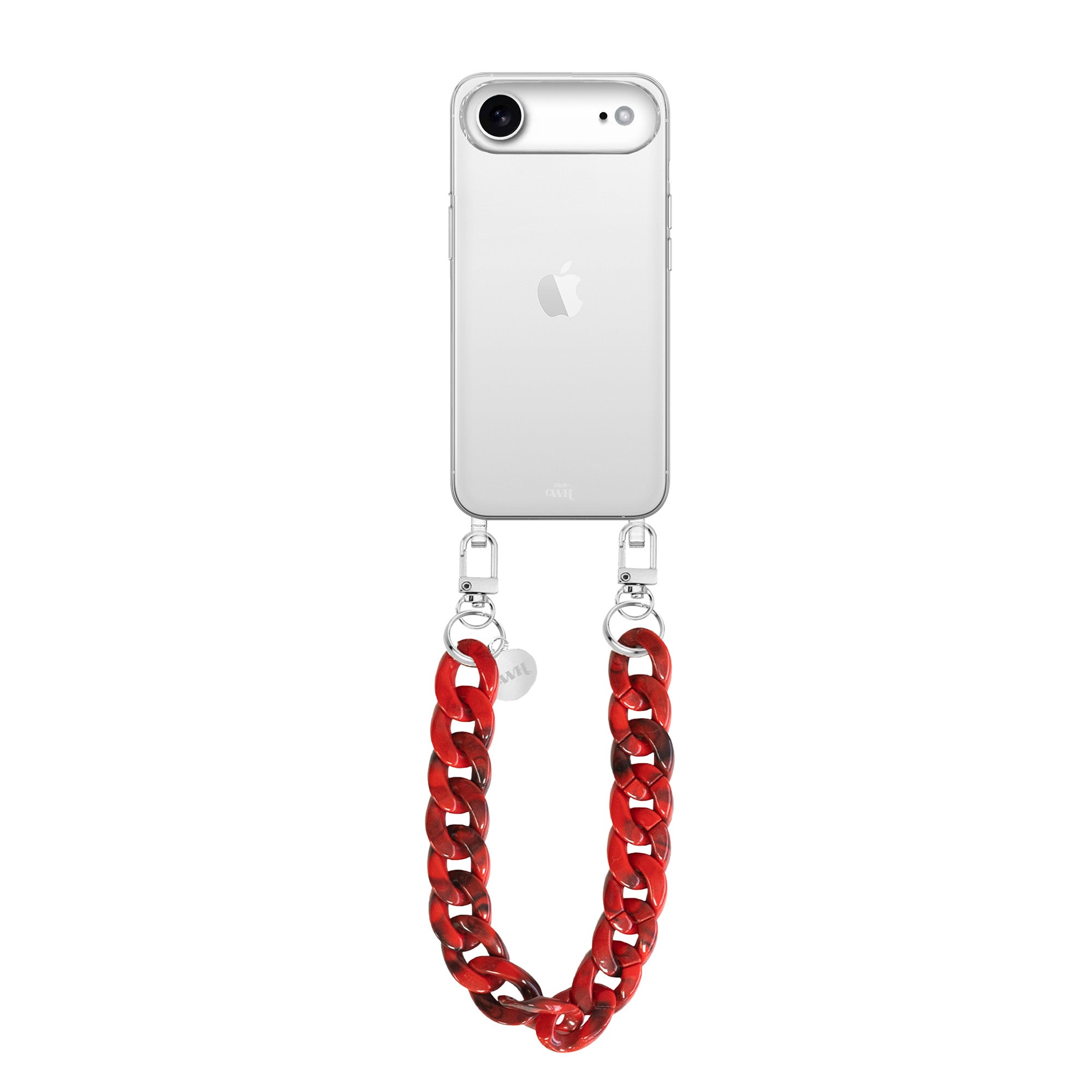 xoxo Wildhearts iPhone 17 Air - Red Roses Transparant Cord Case - Short Cord