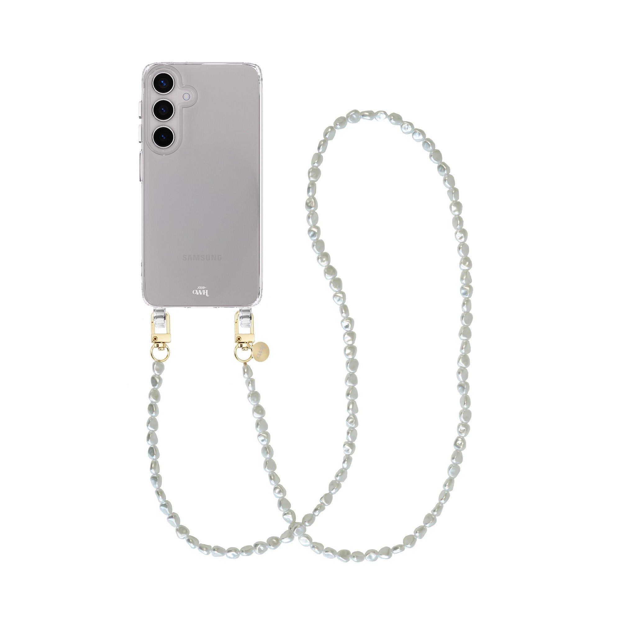 xoxo Wildhearts Samsung Galaxy S23 Plus - Pearlfection Transparant Cord Case - Long cord