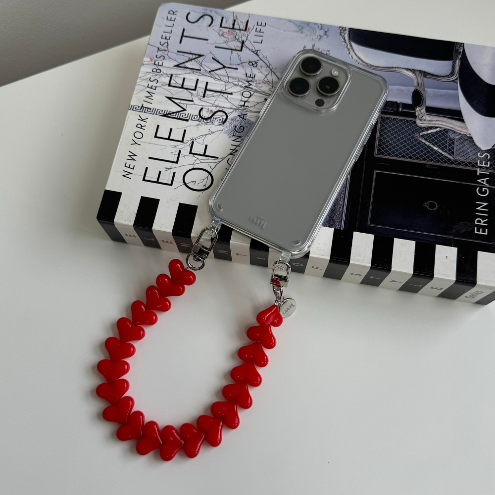 xoxo Wildhearts - iPhone 13 Mini - Funky Hearts (Red) Transparant Cord Case