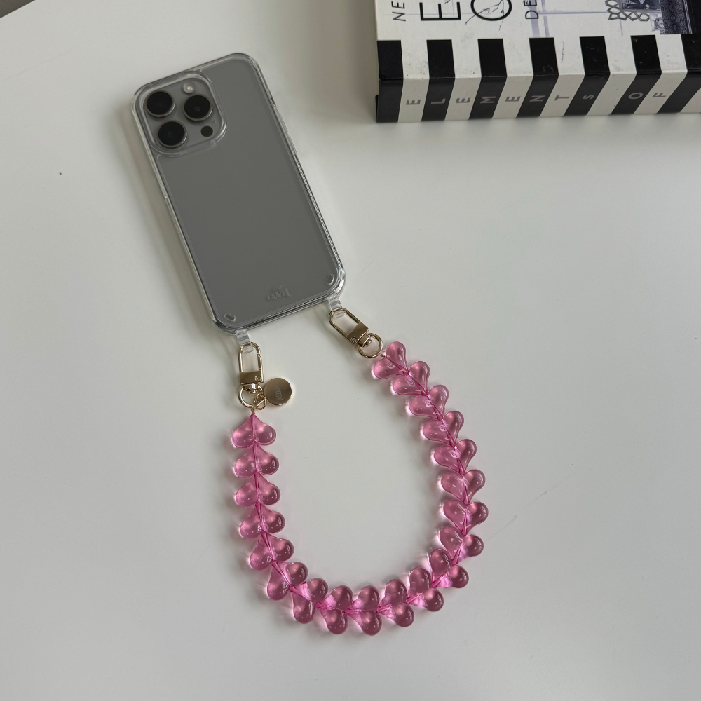 xoxo Wildhearts - Funky Hearts Charm Cord (transparent pink)