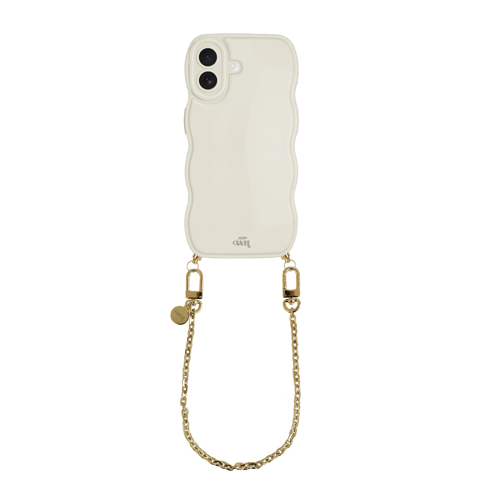 xoxo Wildhearts Glossy Wavy Cord Case Beige - Dreamy (short) - iPhone 16 Plus